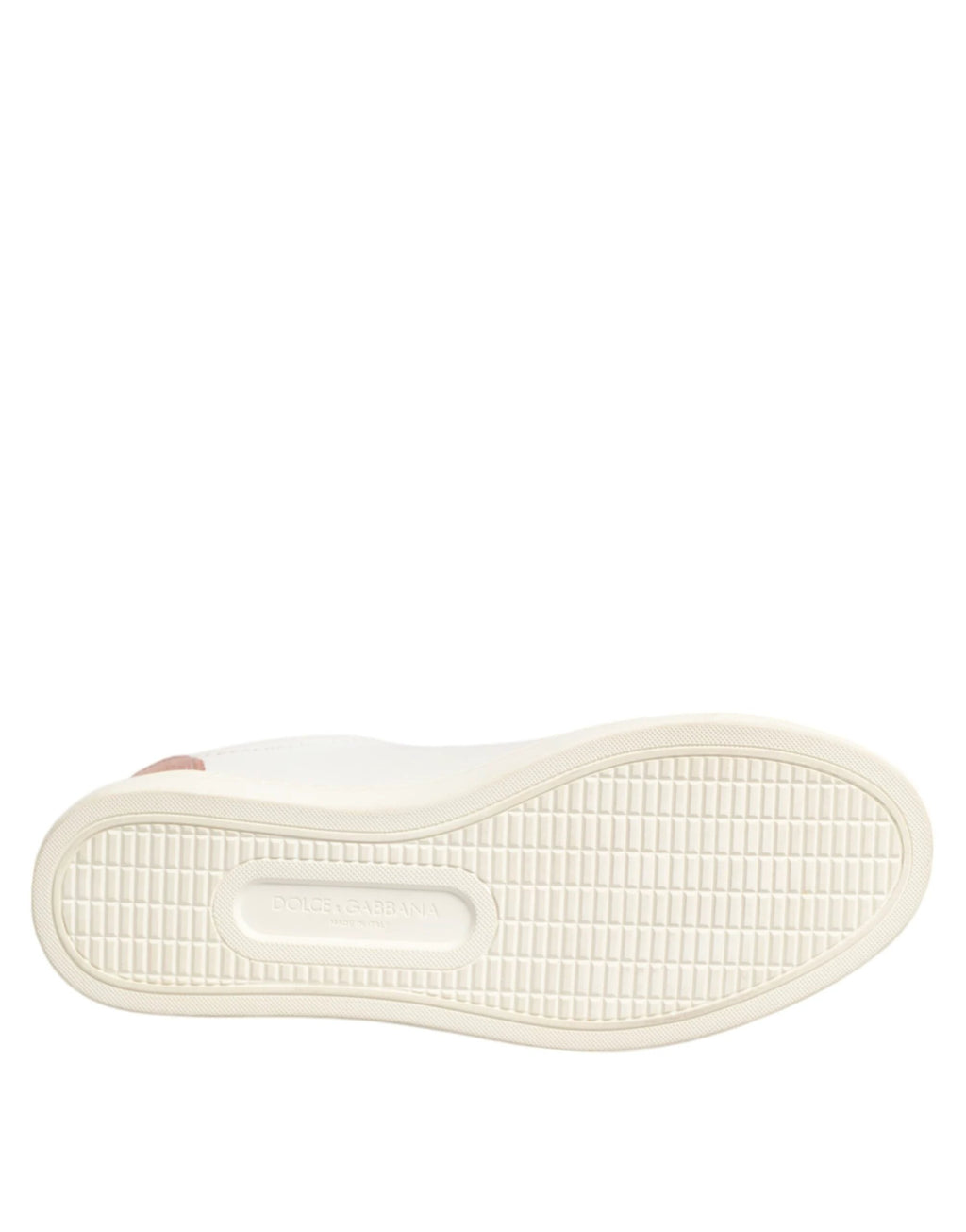 Dolce & Gabbana White Pink Leather Low Top Sneakers Shoes by Dolce & Gabbana