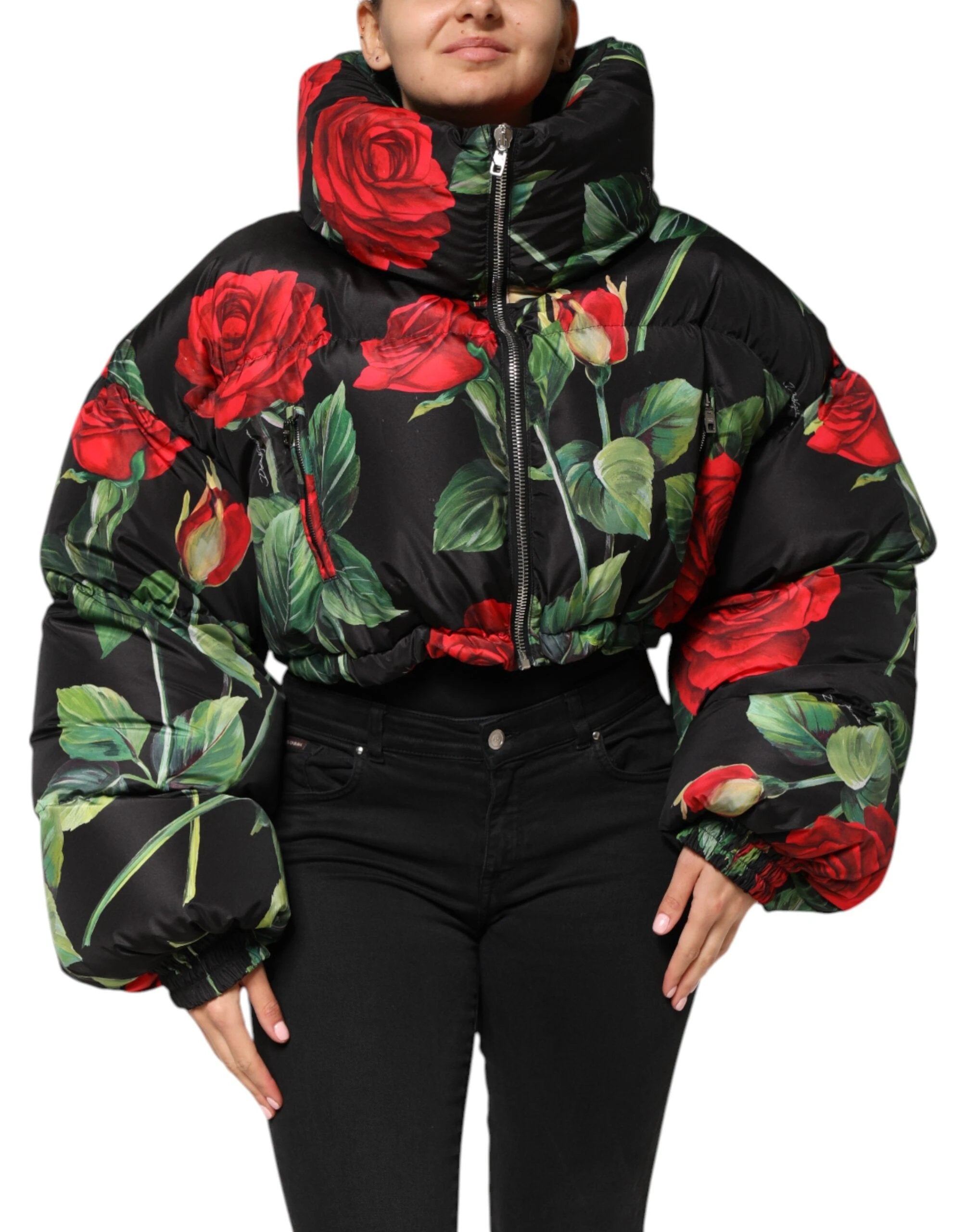 Dolce & Gabbana Multicolor Floral Puffer Coat Full Zip Jacket by Dolce & Gabbana