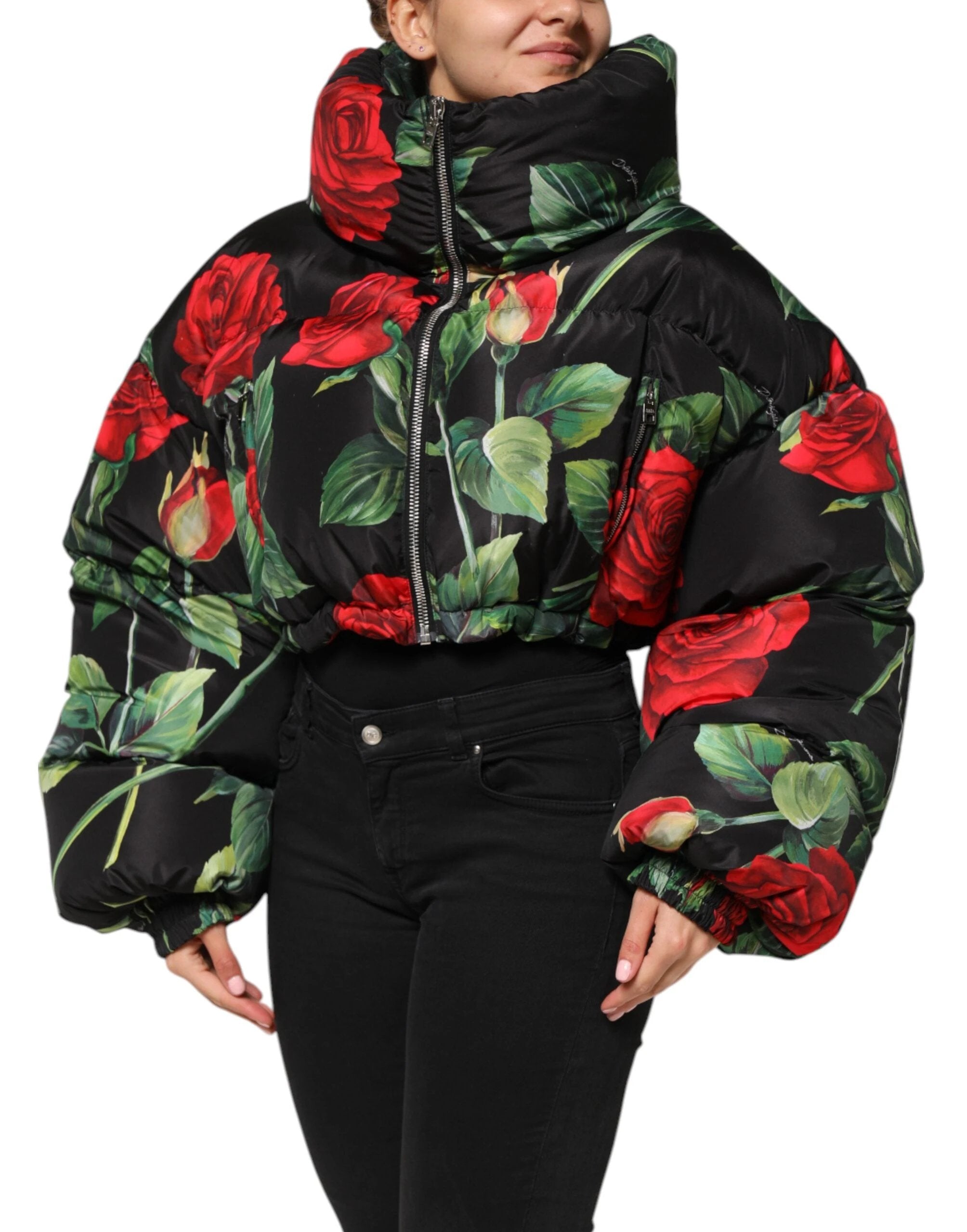 Dolce & Gabbana Multicolor Floral Puffer Coat Full Zip Jacket by Dolce & Gabbana