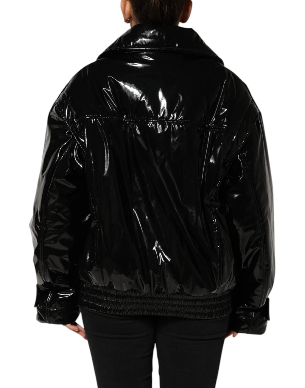 Dolce & Gabbana Black Polyester Quilted Puffer Coat Jacket by Dolce & Gabbana