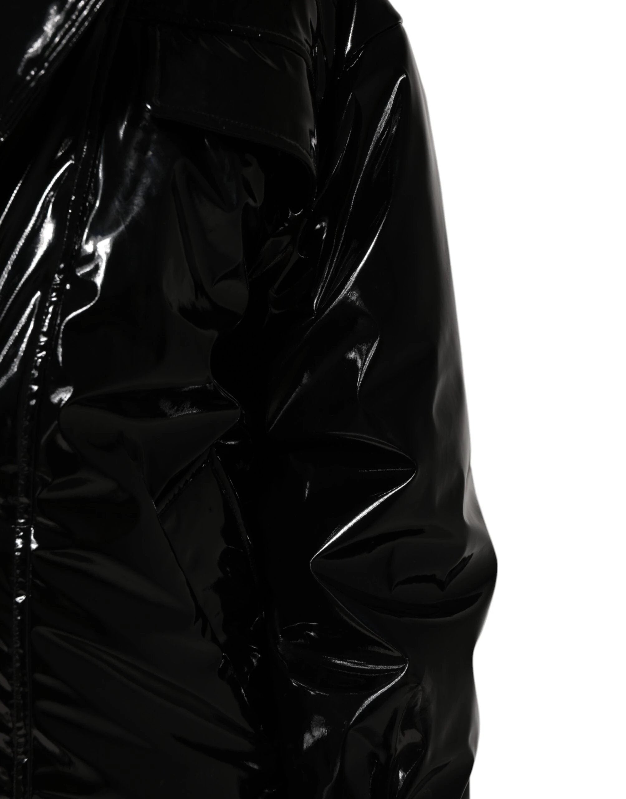 Dolce & Gabbana Black Polyester Quilted Puffer Coat Jacket by Dolce & Gabbana