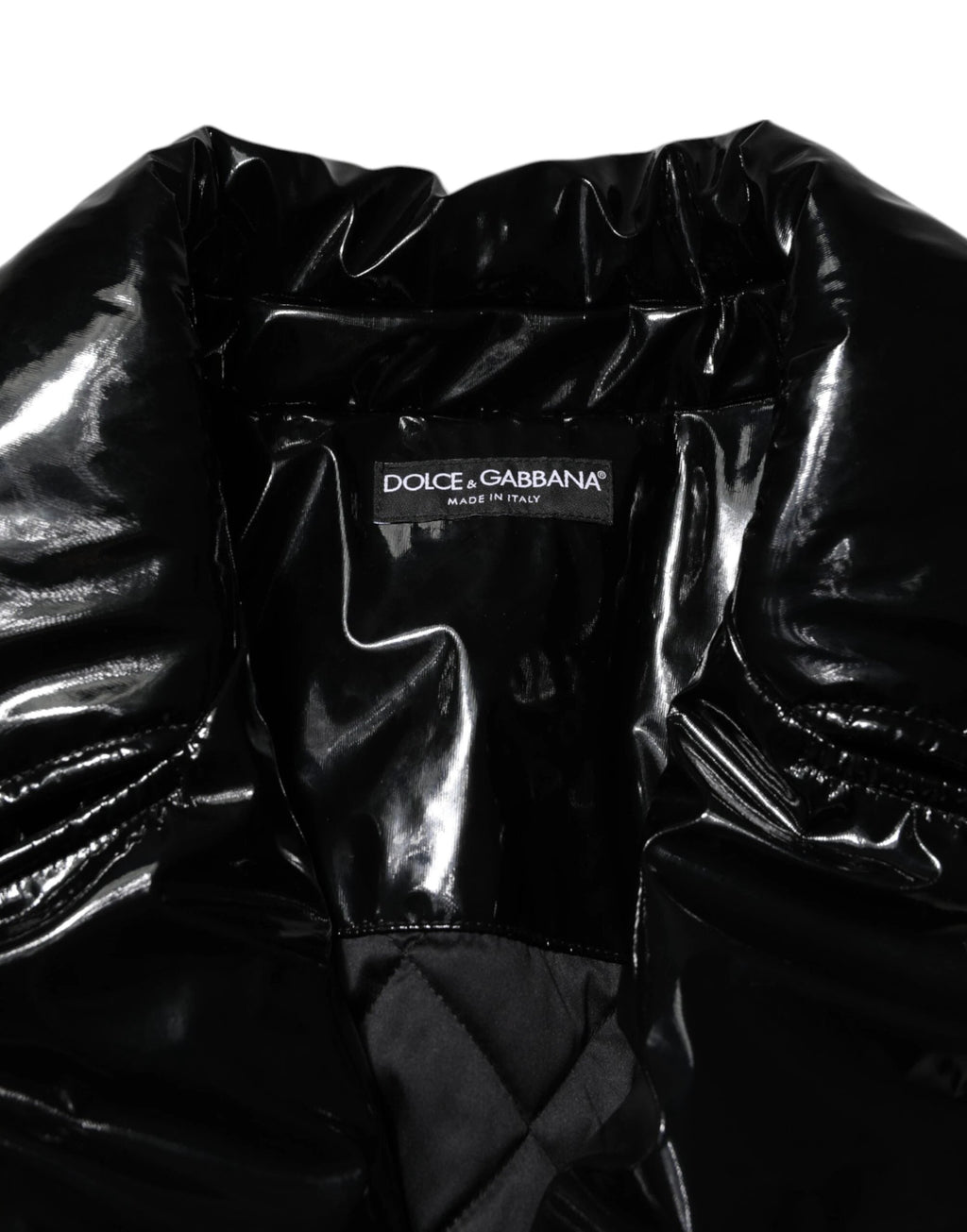 Dolce & Gabbana Black Polyester Quilted Puffer Coat Jacket by Dolce & Gabbana