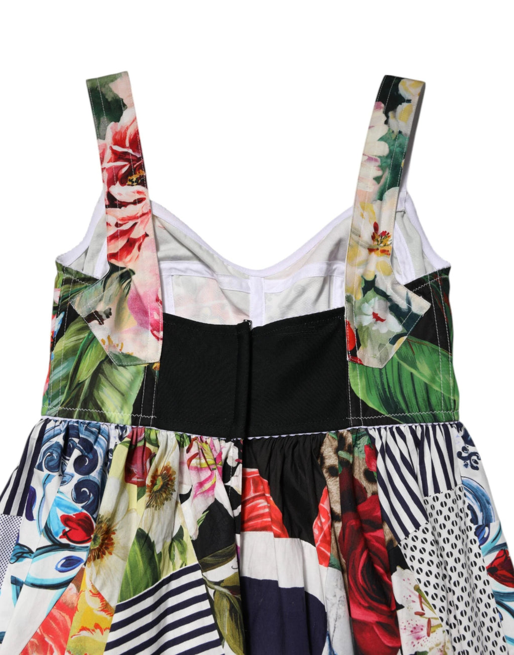 Dolce & Gabbana Multicolor Patchwork Cotton AlineMini Dress by Dolce & Gabbana