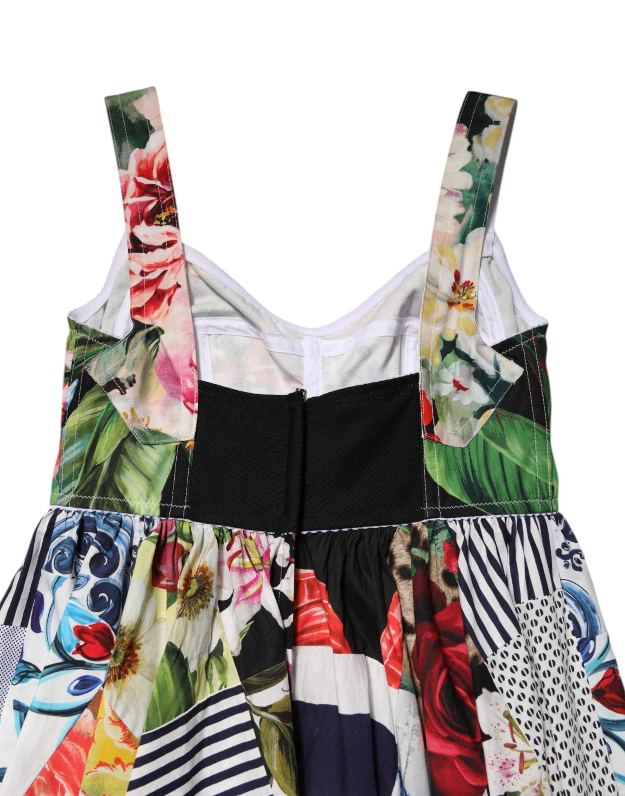 Dolce & Gabbana Multicolor Patchwork Cotton AlineMini Dress by Dolce & Gabbana