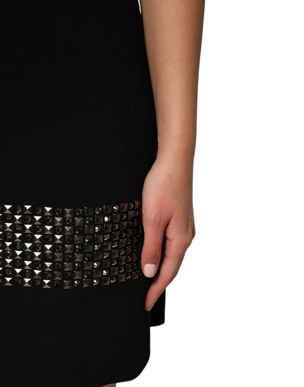 Dolce & Gabbana Black Crystal Embellished Collared Mini Dress by Dolce & Gabbana