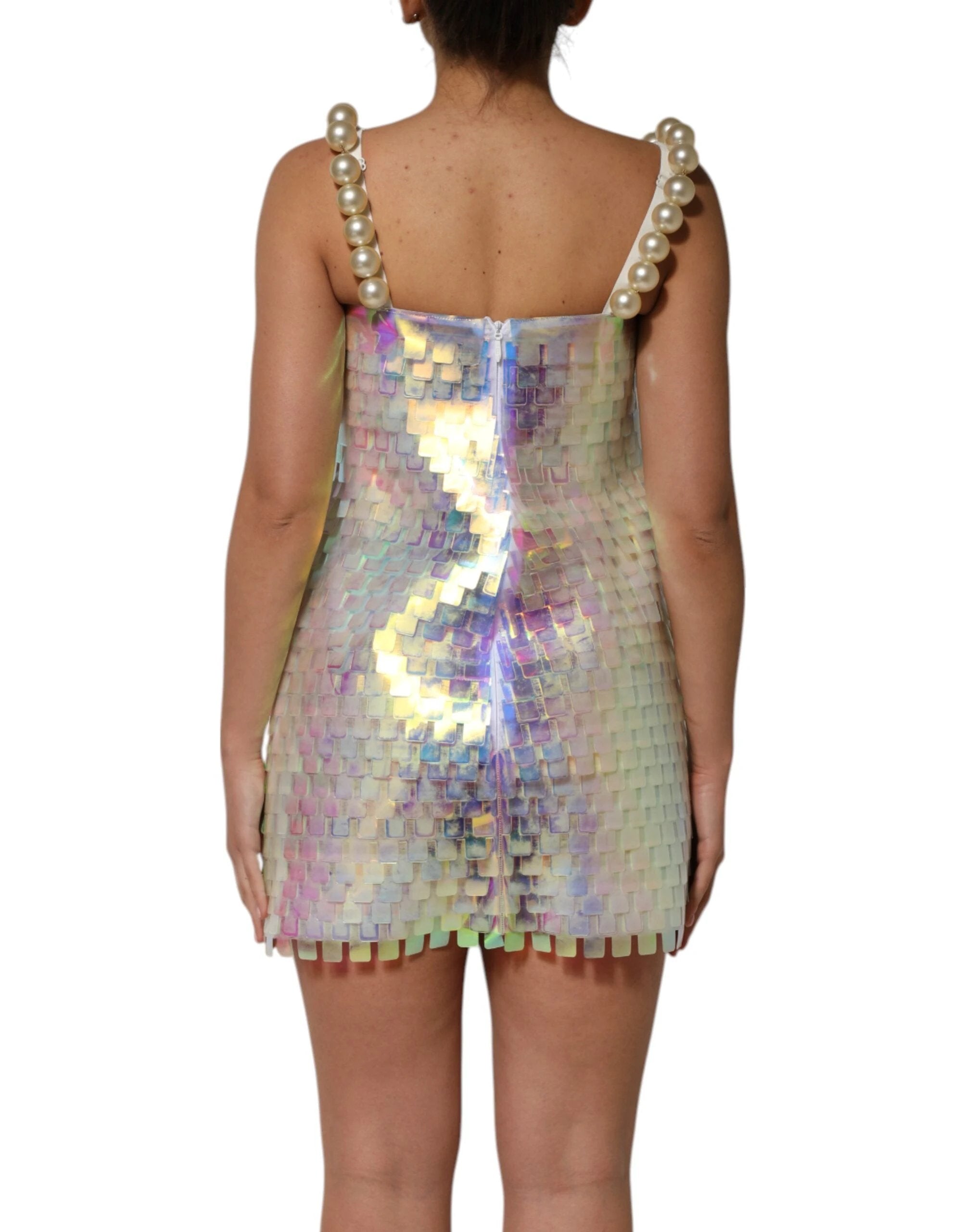 Dolce & Gabbana Multicolor Sequin Holographic Mini Dress by Dolce & Gabbana