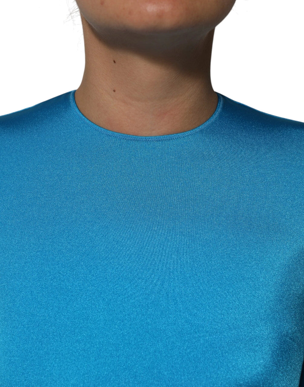 Dolce & Gabbana Blue Nylon Crew Neck Bodycon Jumpsuit Dress by Dolce & Gabbana