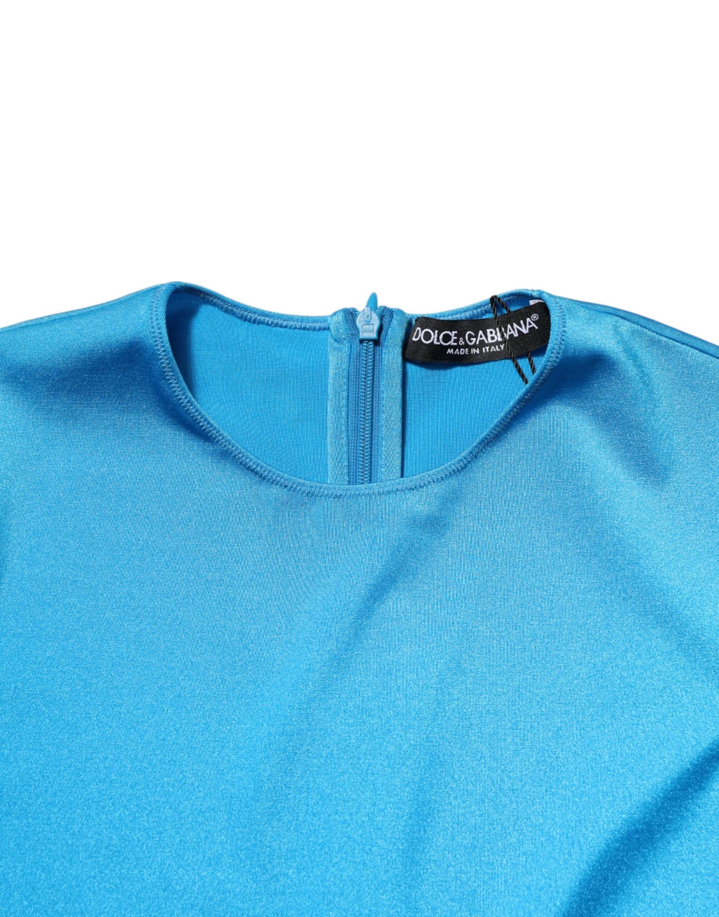 Dolce & Gabbana Blue Nylon Crew Neck Bodycon Jumpsuit Dress by Dolce & Gabbana