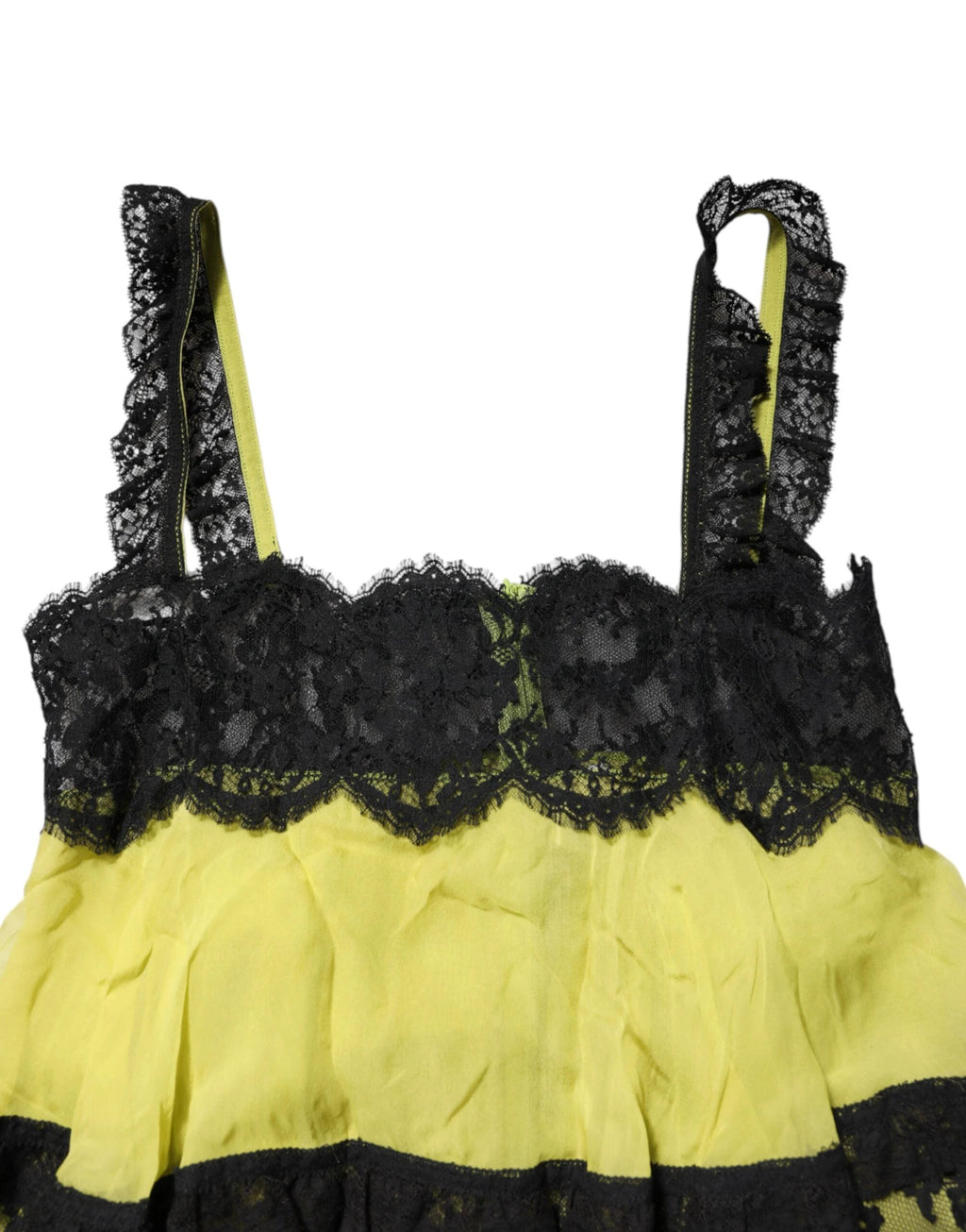 Dolce & Gabbana Yellow Black Babydoll Chemise Lingerie Dress by Dolce & Gabbana