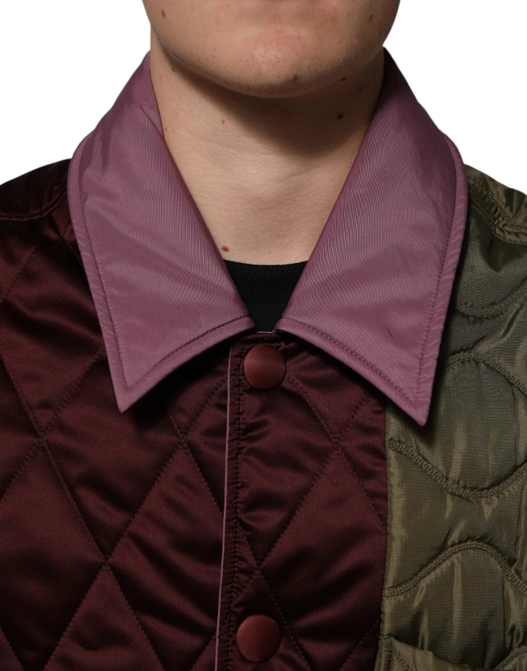 Dolce & Gabbana Multicolor Patchwork PolyesterQuilted Jacket by Dolce & Gabbana
