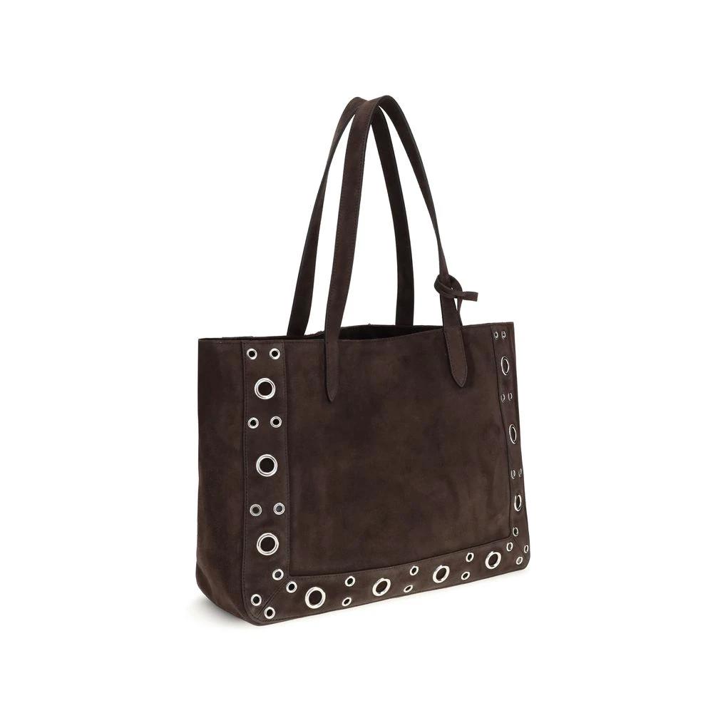 Valentino Garavani Brown Calf Leather Bos Taurus Shoulder Bag by Valentino Garavani
