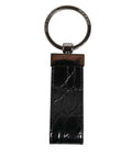 Dolce & Gabbana Black Leather Logo Metal Ring Keychain Holder Men Keyring by Dolce & Gabbana