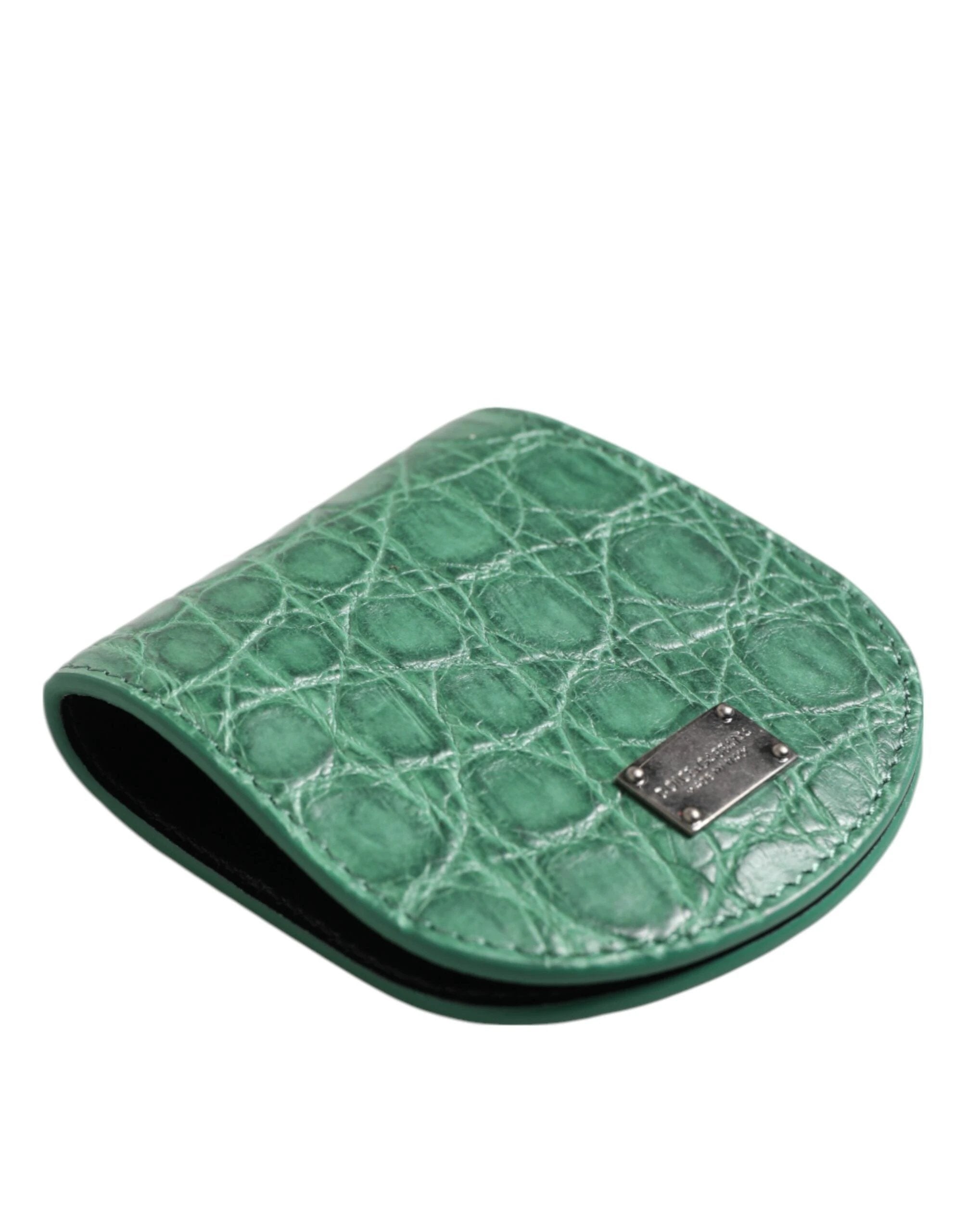 Dolce & Gabbana Green Exotic Skin Coin Condom Case Holder Pocket Wallet by Dolce & Gabbana