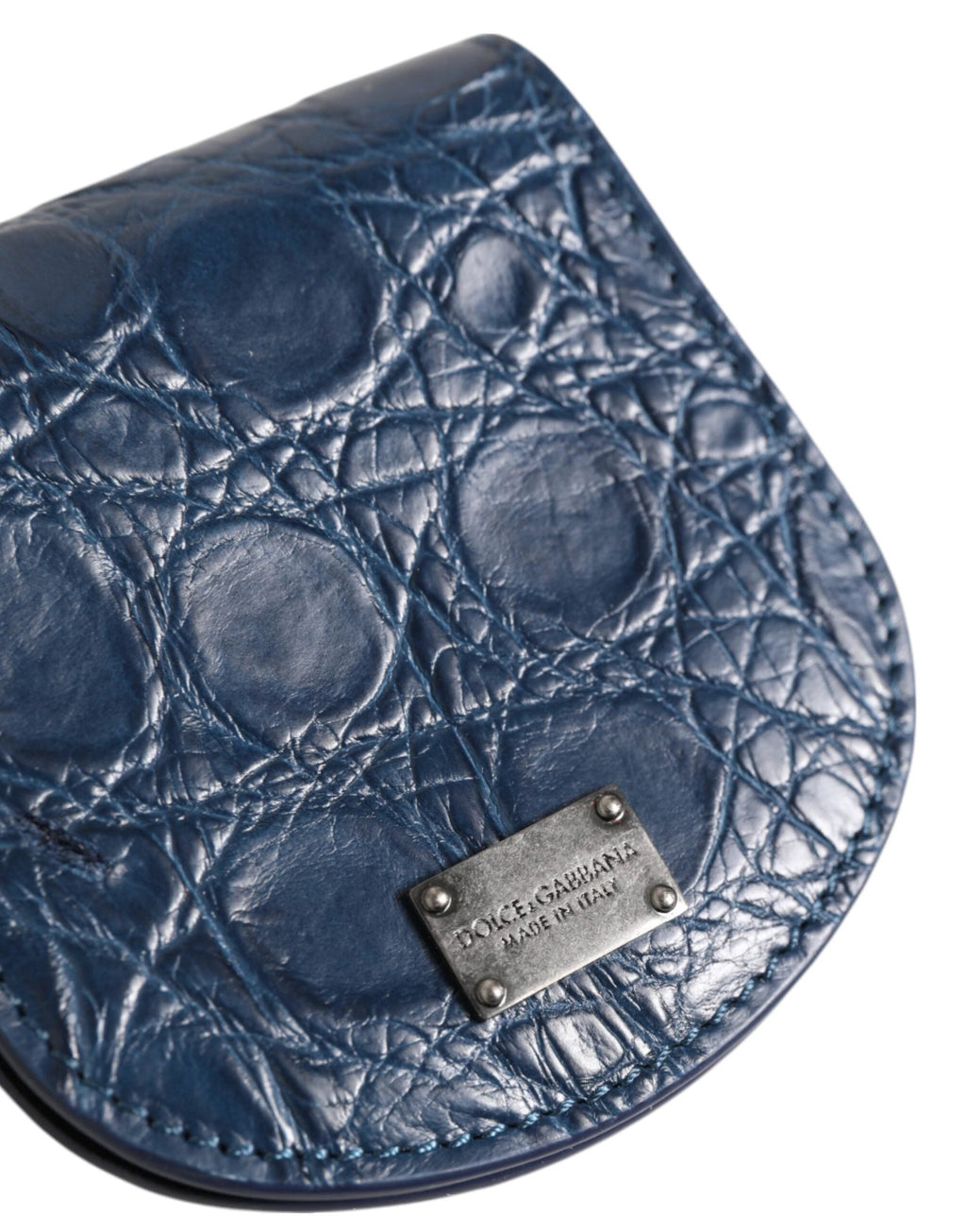 Dolce & Gabbana Blue Exotic Skin Coin Condom Case Holder Pocket Wallet by Dolce & Gabbana