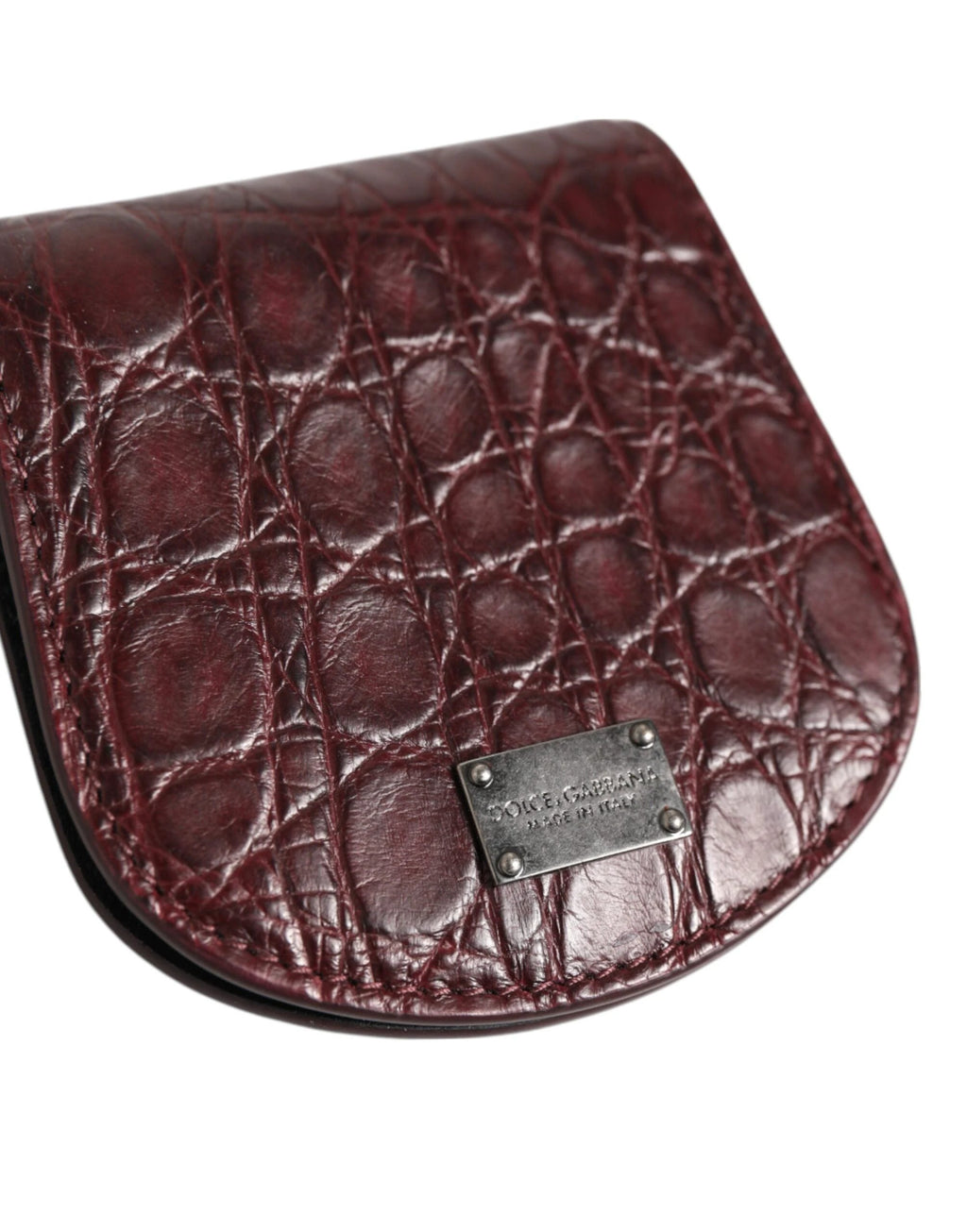 Dolce & Gabbana Burgundy Exotic Skin Coin Condom Case Holder Pocket Wallet by Dolce & Gabbana