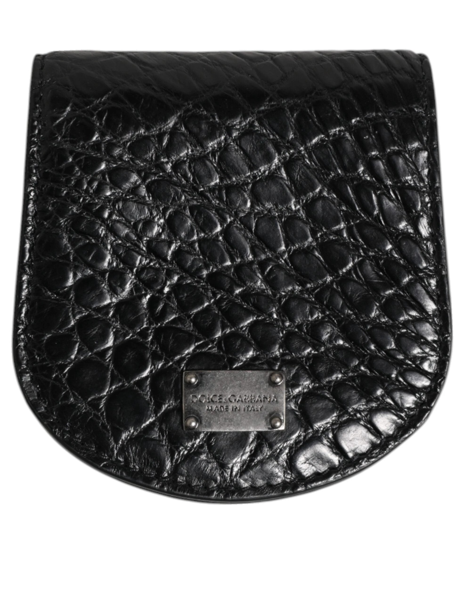 Dolce & Gabbana Black Exotic Skin Coin Condom Case Holder Pocket Wallet by Dolce & Gabbana