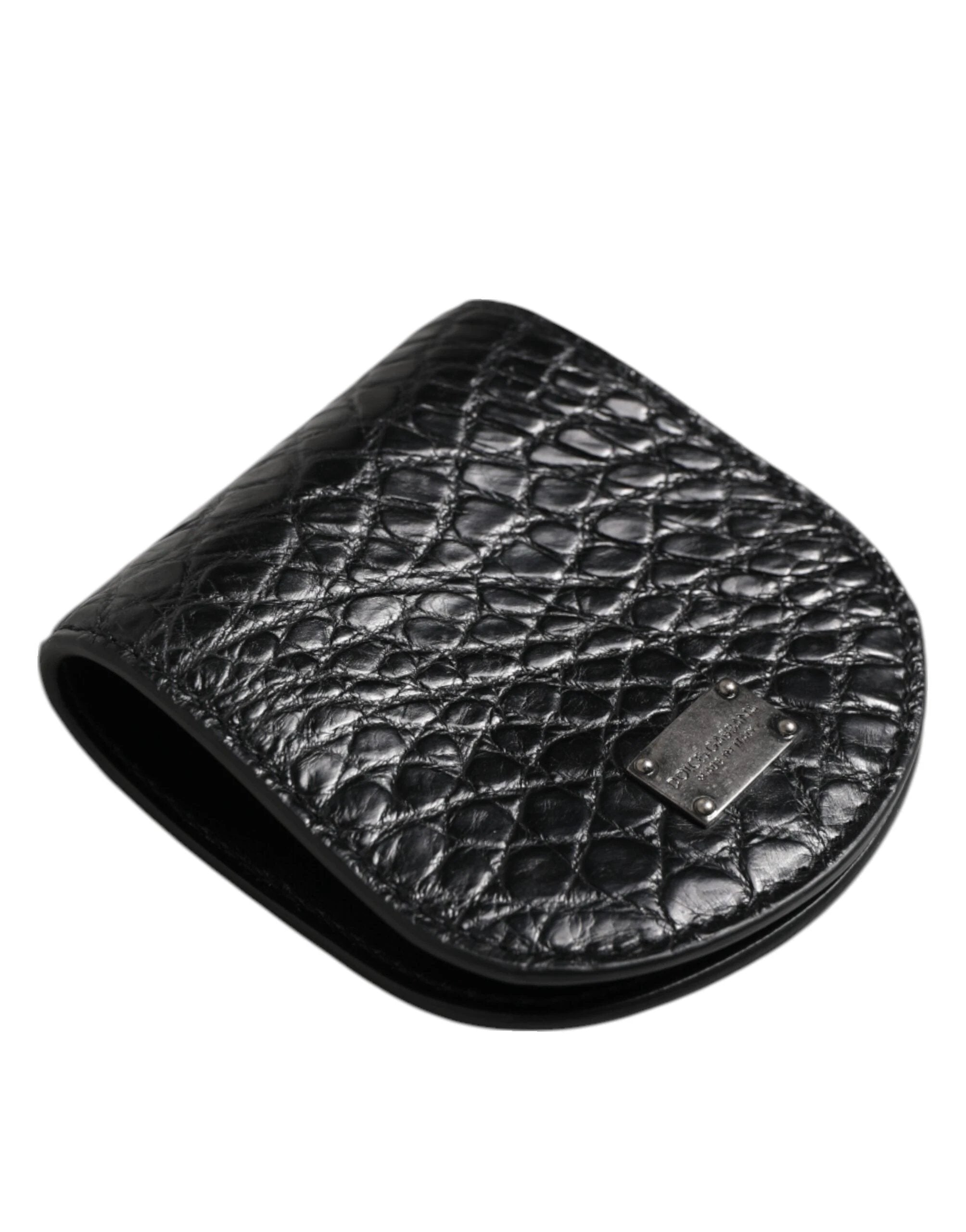 Dolce & Gabbana Black Exotic Skin Coin Condom Case Holder Pocket Wallet by Dolce & Gabbana