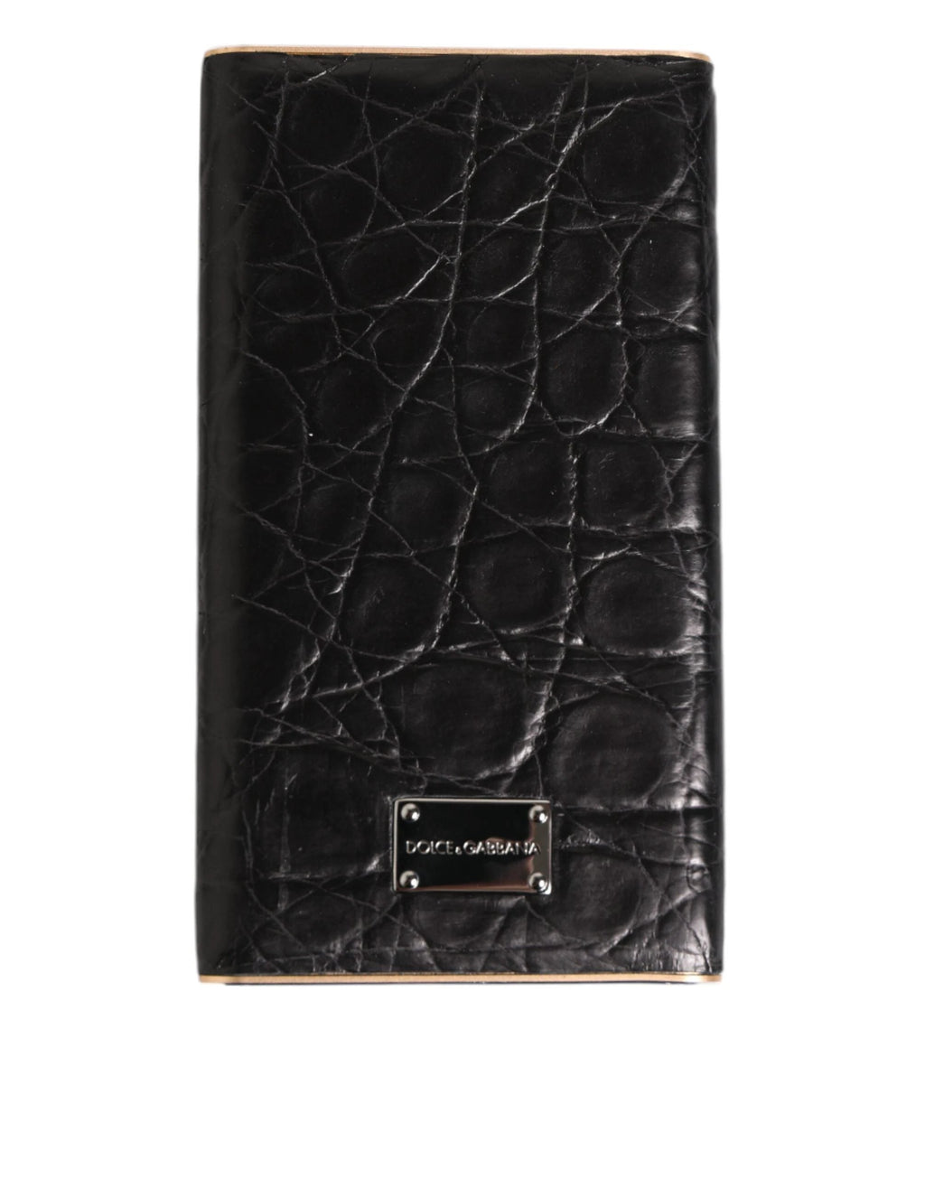 Dolce & Gabbana Black Leather Exotic Skin 3000mAh Power Bank Charger USB by Dolce & Gabbana