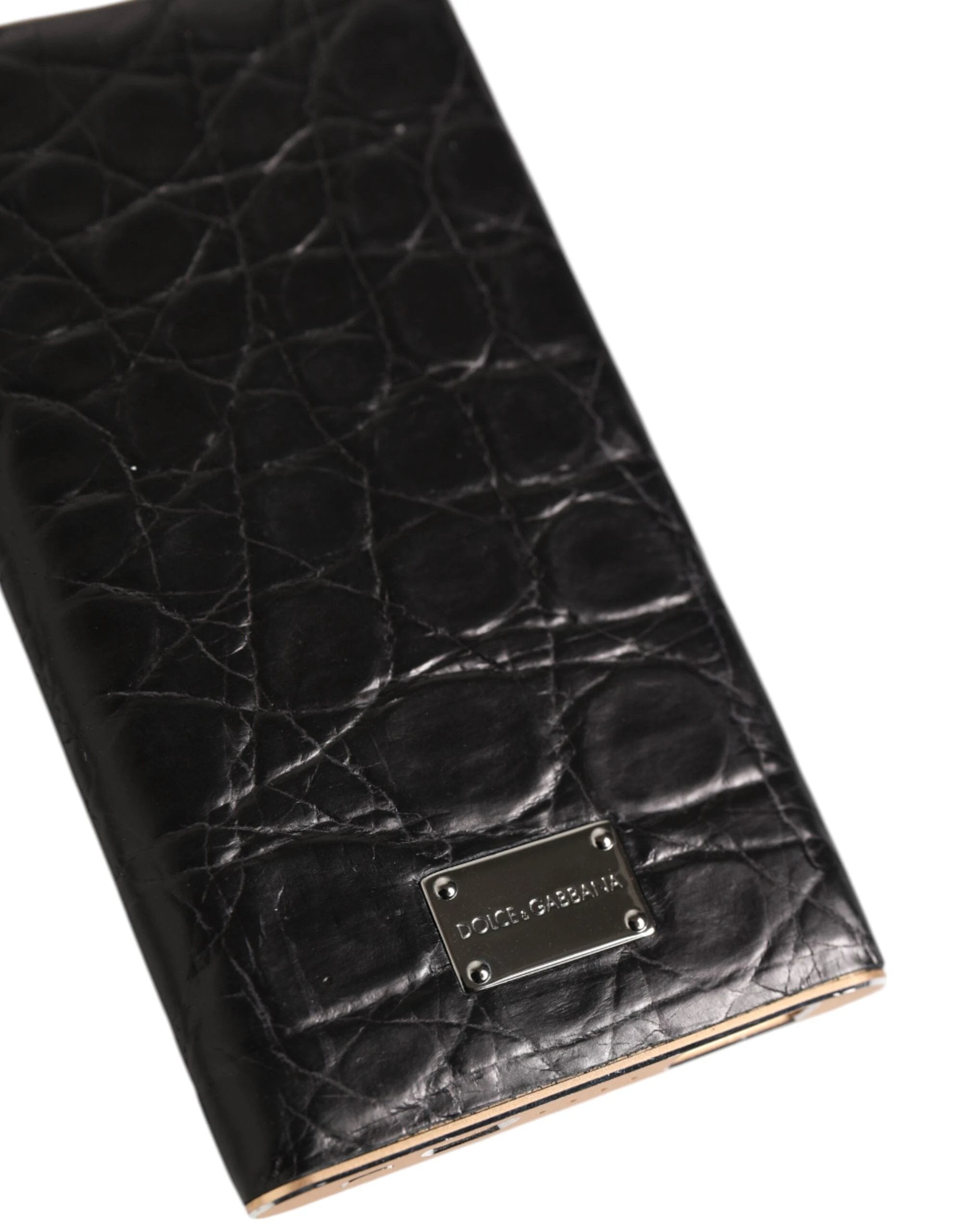 Dolce & Gabbana Black Leather Exotic Skin 3000mAh Power Bank Charger USB by Dolce & Gabbana