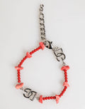 Dolce & Gabbana Silver Tone Brass Beaded Resin DG Logo Chain Men Bracelet by Dolce & Gabbana