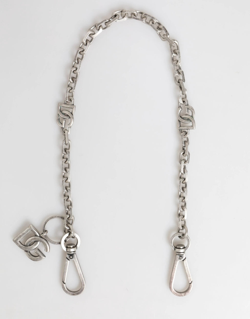 Dolce & Gabbana Silver Tone Brass DG Logo Detailing Chain Men Necklace by Dolce & Gabbana