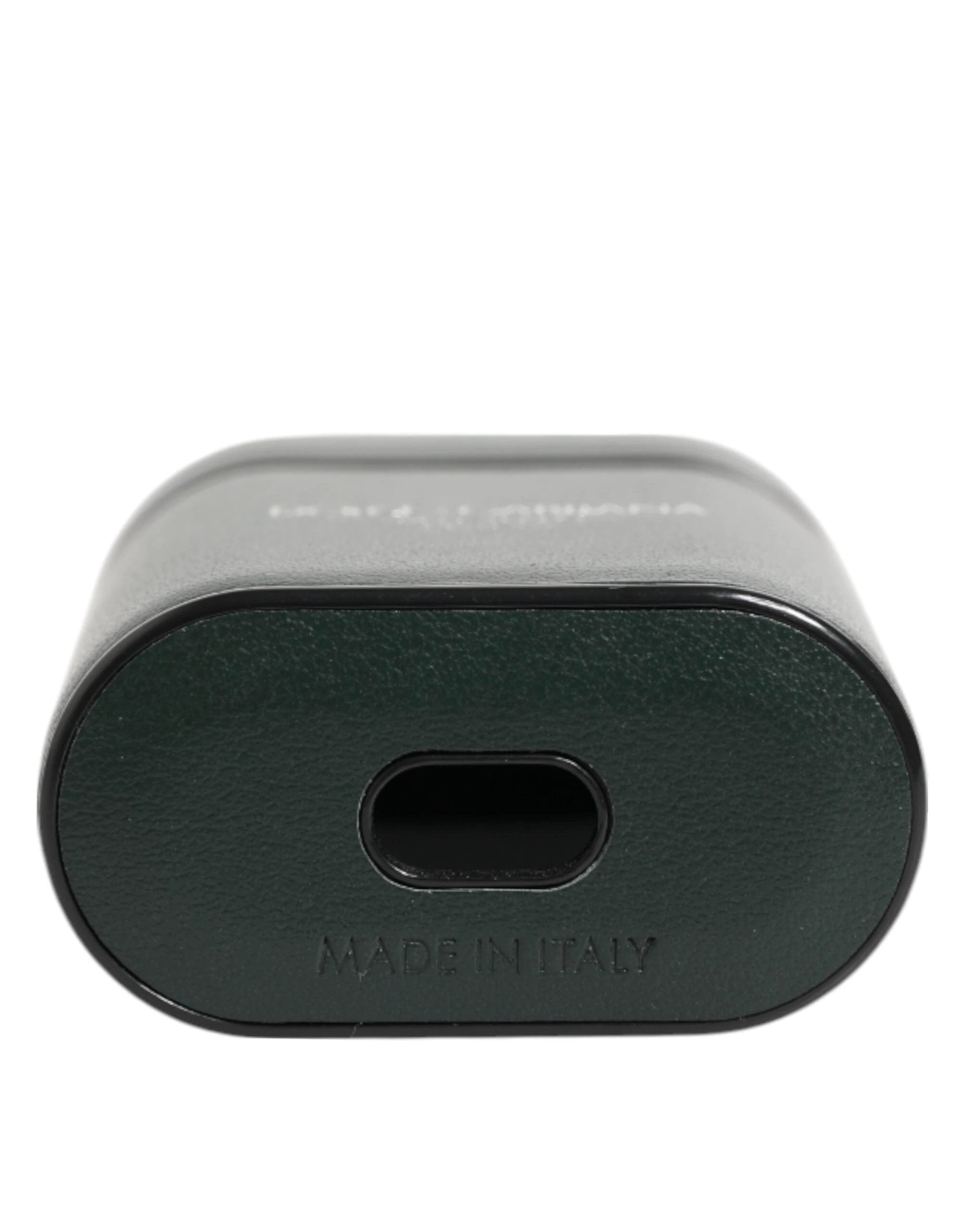 Dolce & Gabbana Black Leather Logo Print Flip Holder Men Airpods Case by Dolce & Gabbana