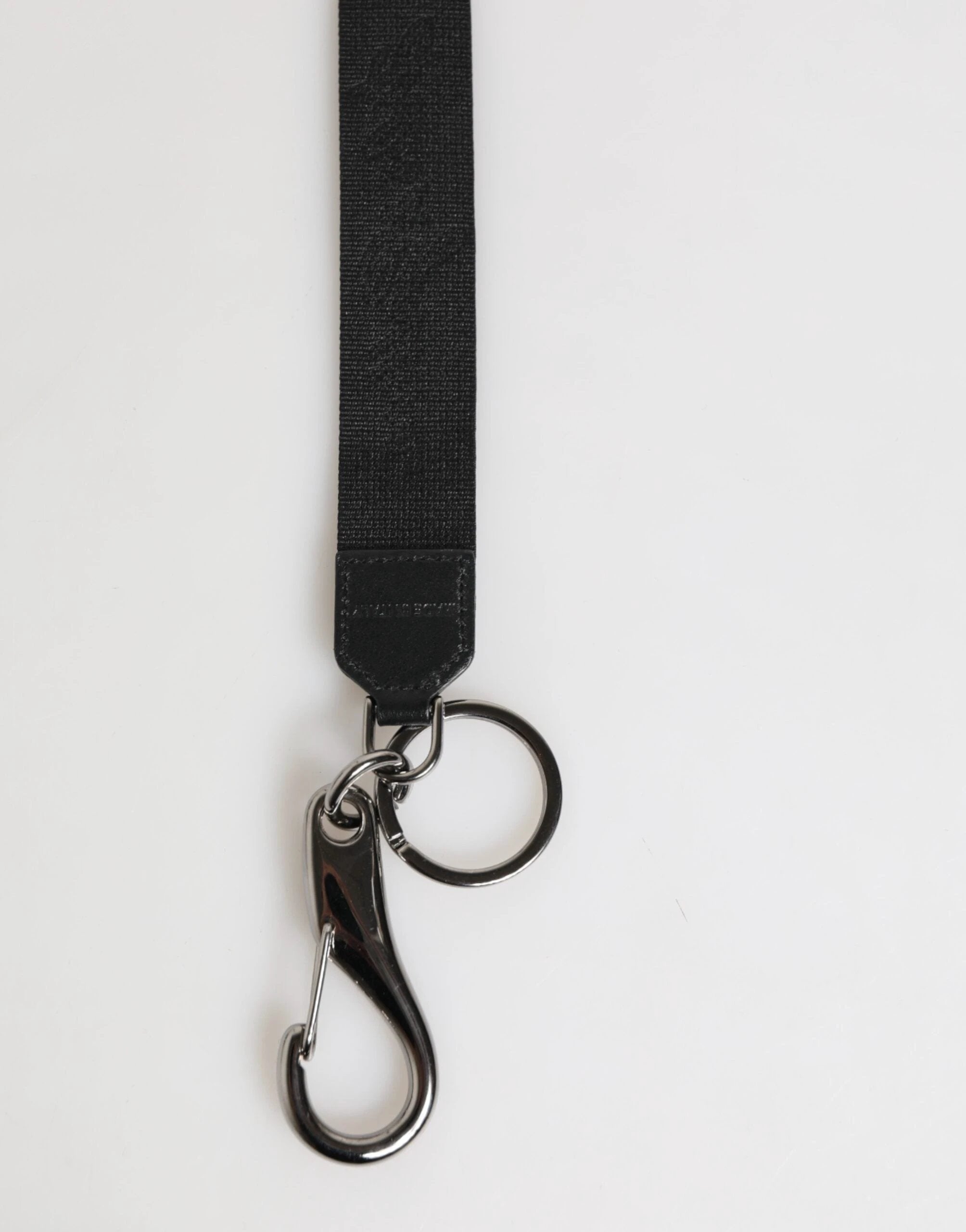 Dolce & Gabbana Black Yellow Polyester DG Logo Silver Keychain Keyring by Dolce & Gabbana