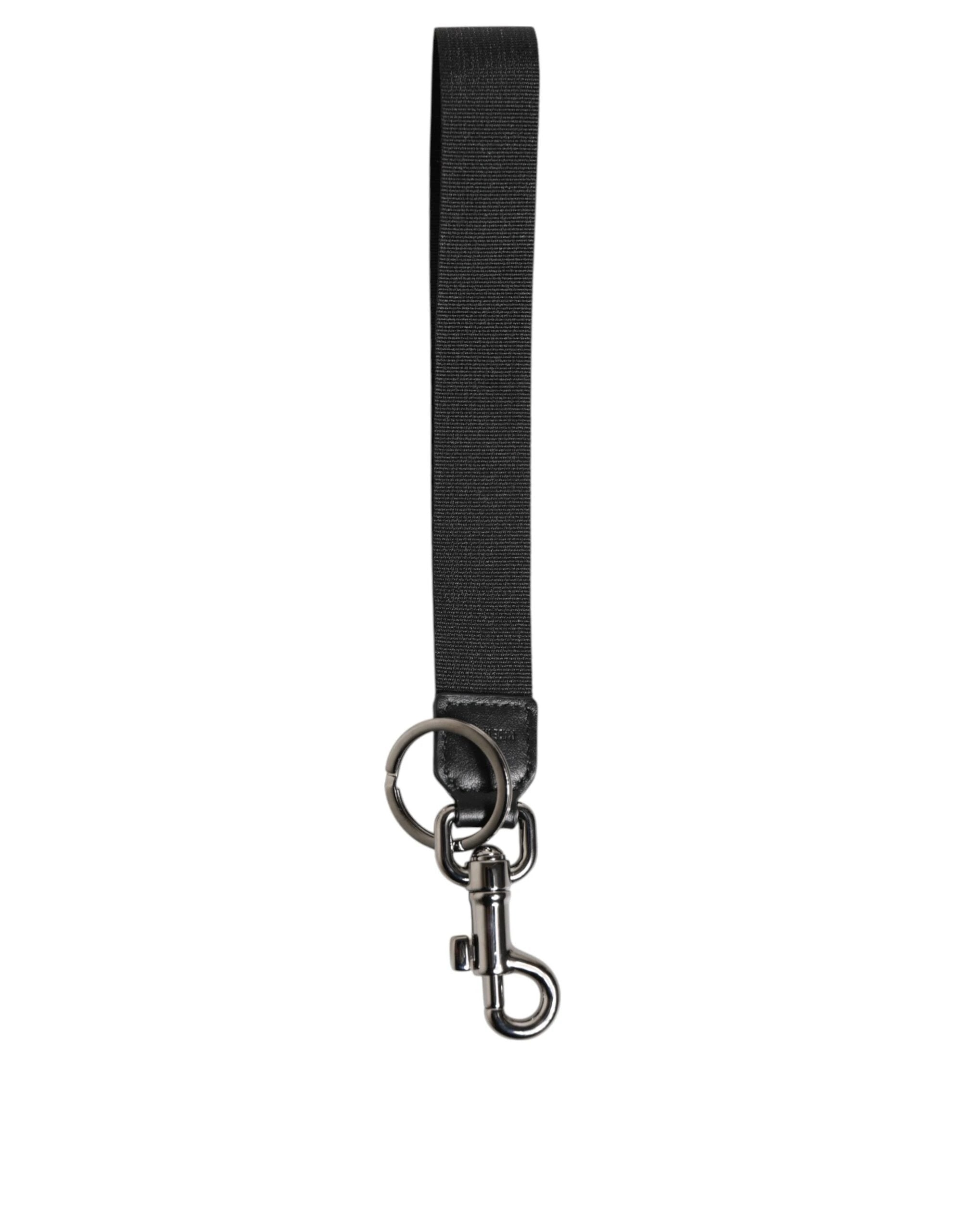 Dolce & Gabbana Black Red DG Logo Polyester Silver Men Keychain Keyring by Dolce & Gabbana