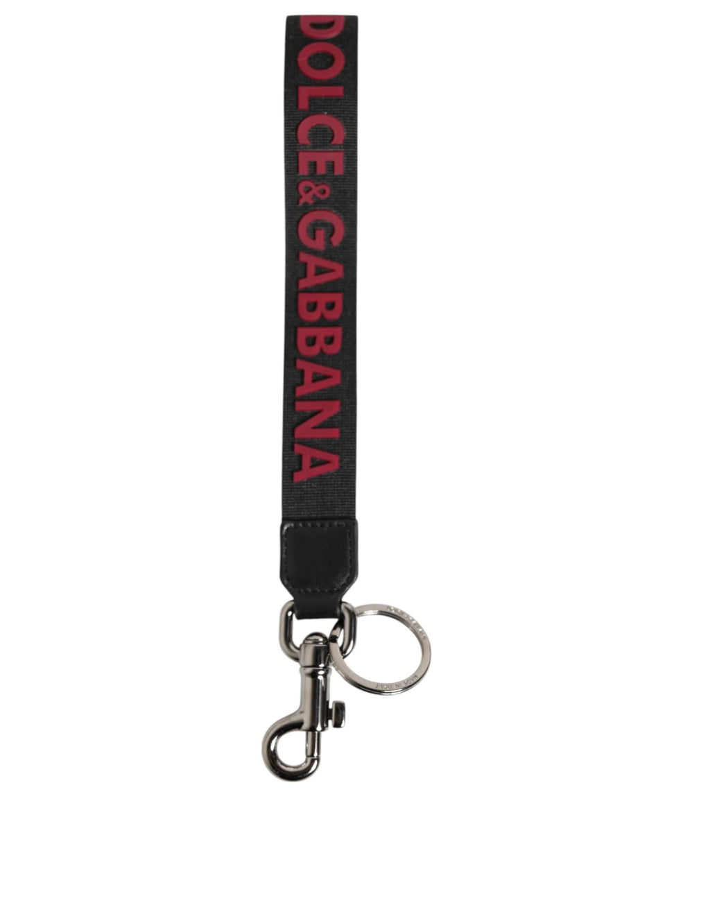 Dolce & Gabbana Black Red DG Logo Polyester Silver Men Keychain Keyring by Dolce & Gabbana