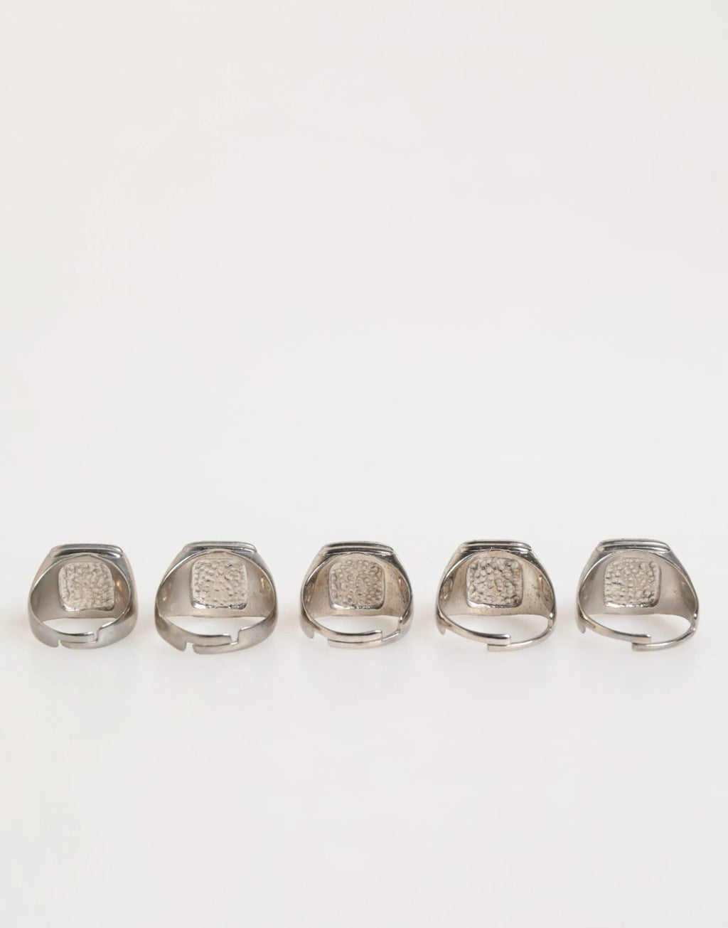 Dolce & Gabbana Silver Tone Brass Lettering Set 5 Pieces Adjustable Ring by Dolce & Gabbana