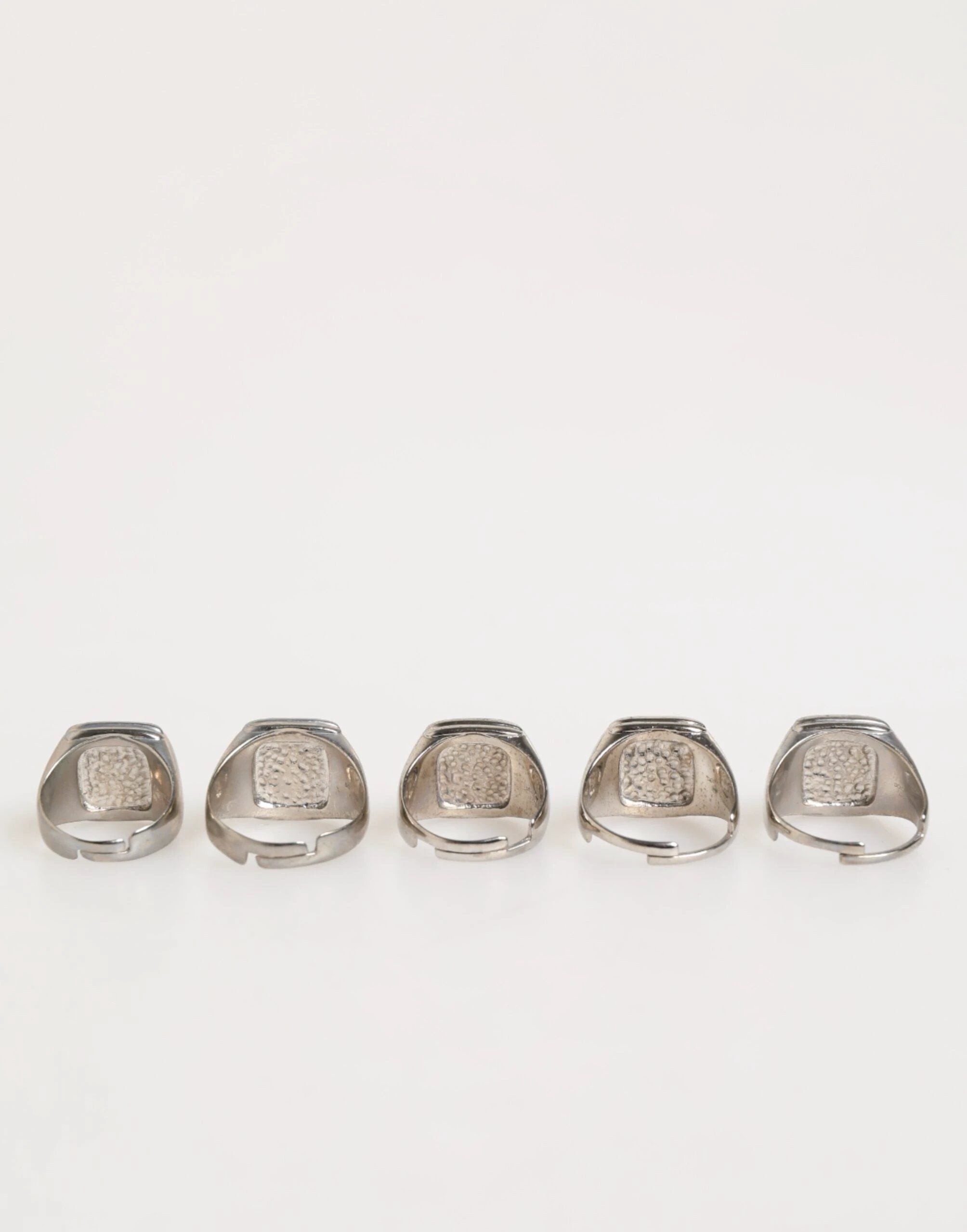 Dolce & Gabbana Silver Tone Brass Lettering Set 5 Pieces Adjustable Ring by Dolce & Gabbana