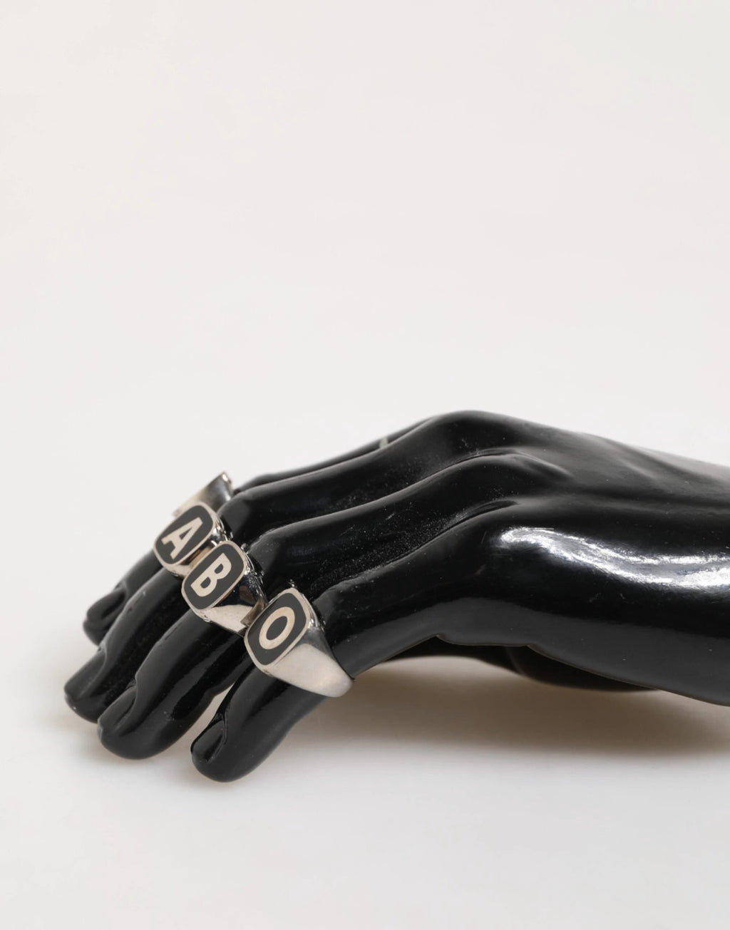 Dolce & Gabbana Silver Tone Brass Lettering Set 5 Pieces Adjustable Ring by Dolce & Gabbana