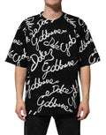 Dolce & Gabbana Black Logo Print Cotton Crew Neck T-shirt by Dolce & Gabbana