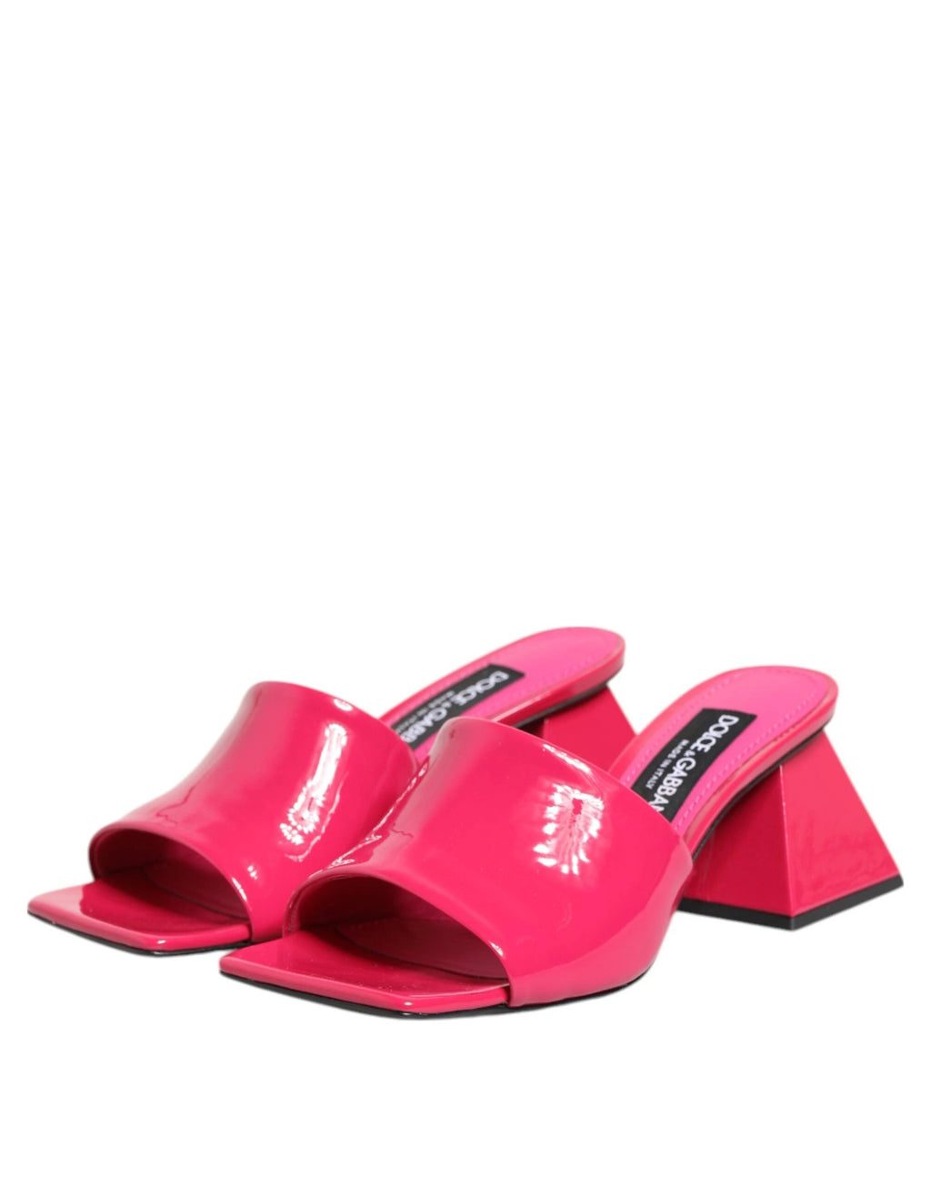 Dolce & Gabbana Pink Open Toe Block Heel Mules Sandals Shoes by Dolce & Gabbana
