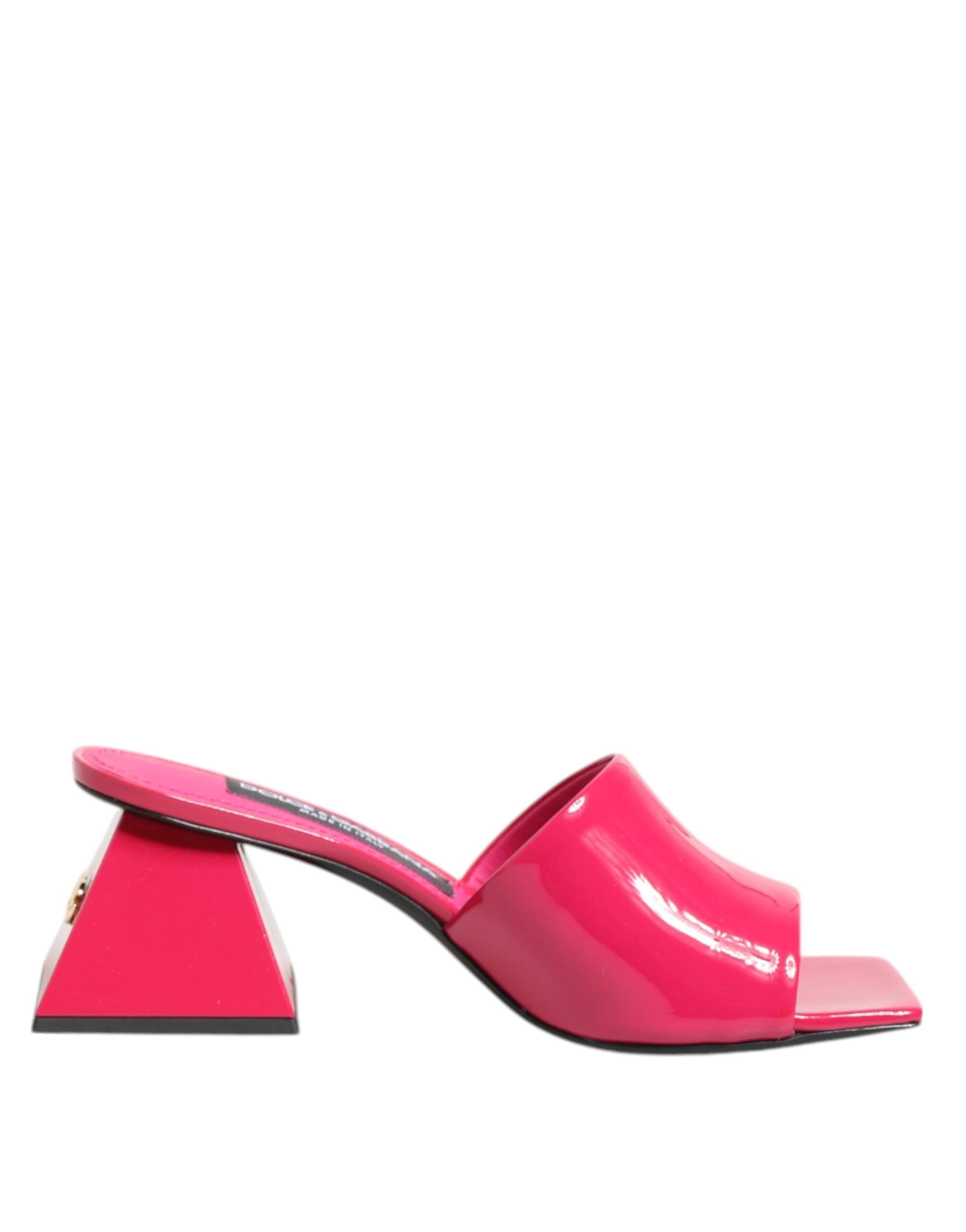 Dolce & Gabbana Pink Open Toe Block Heel Mules Sandals Shoes by Dolce & Gabbana