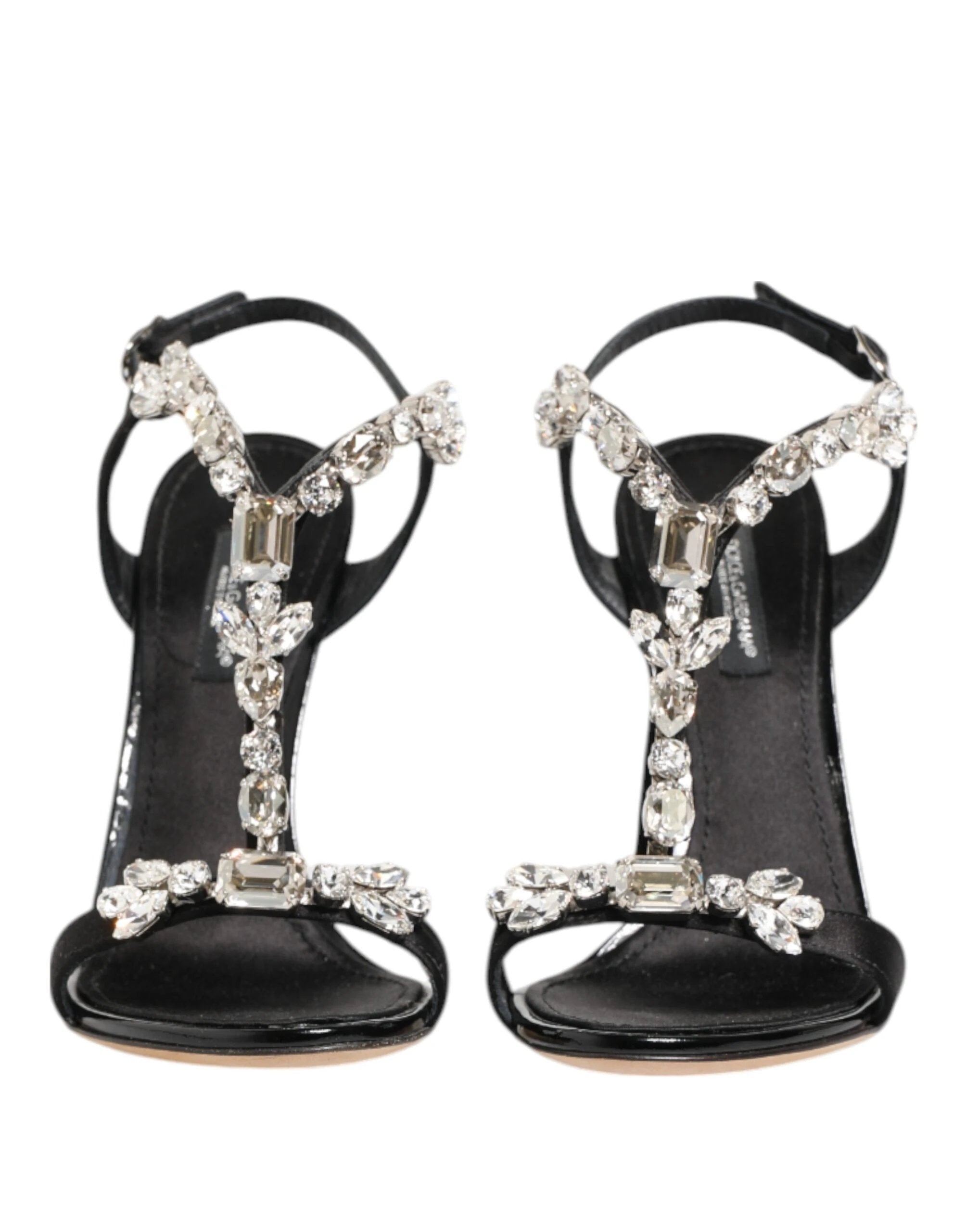 Dolce & Gabbana Black Keira Crystals Heels Sandals Shoes by Dolce & Gabbana