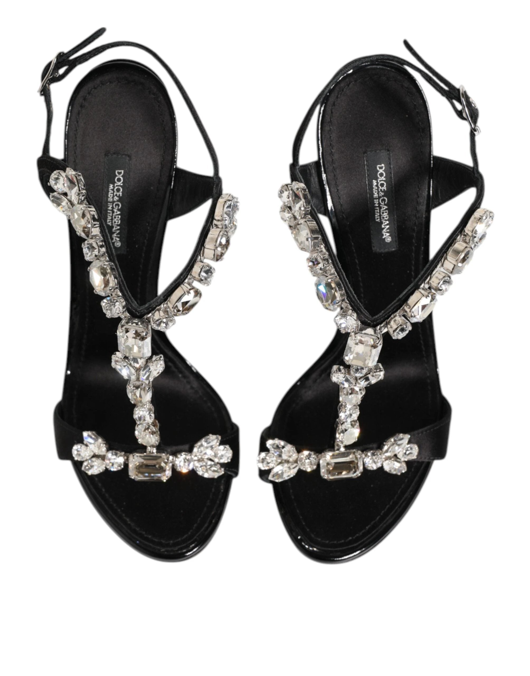 Dolce & Gabbana Black Keira Crystals Heels Sandals Shoes by Dolce & Gabbana