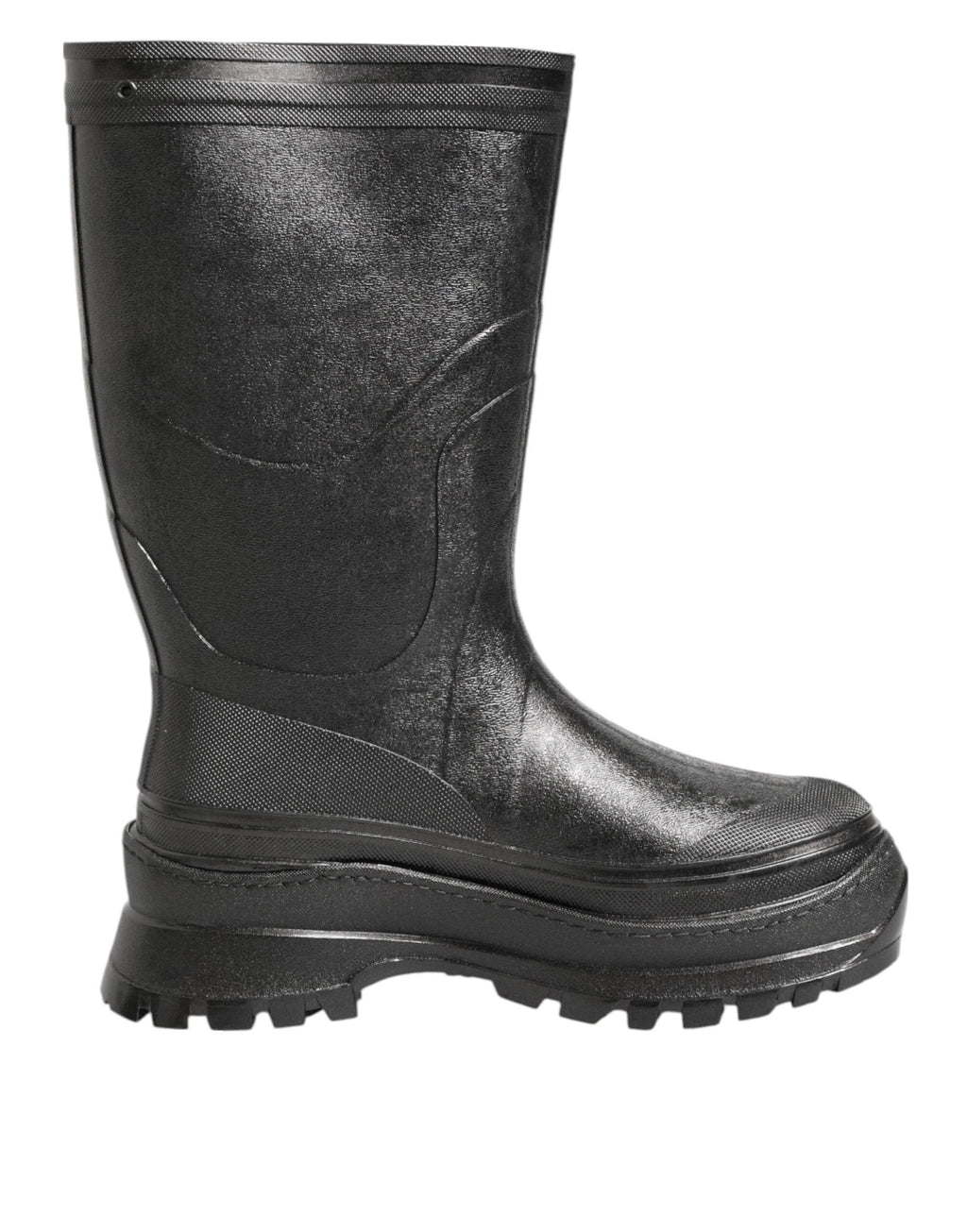 Dolce & Gabbana Metallic Black Pull On Rain Boots Men Shoes by Dolce & Gabbana