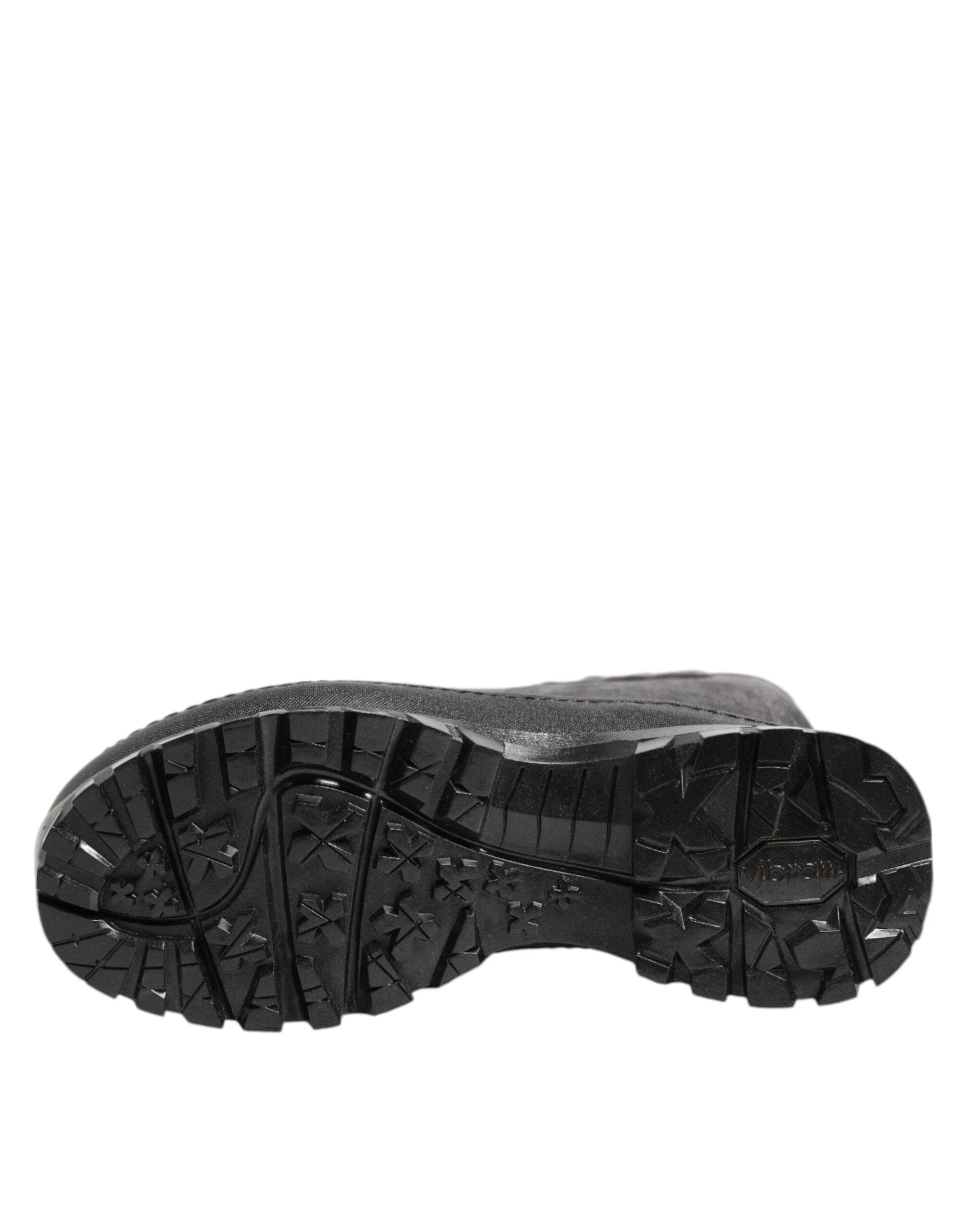 Dolce & Gabbana Metallic Black Pull On Rain Boots Men Shoes by Dolce & Gabbana