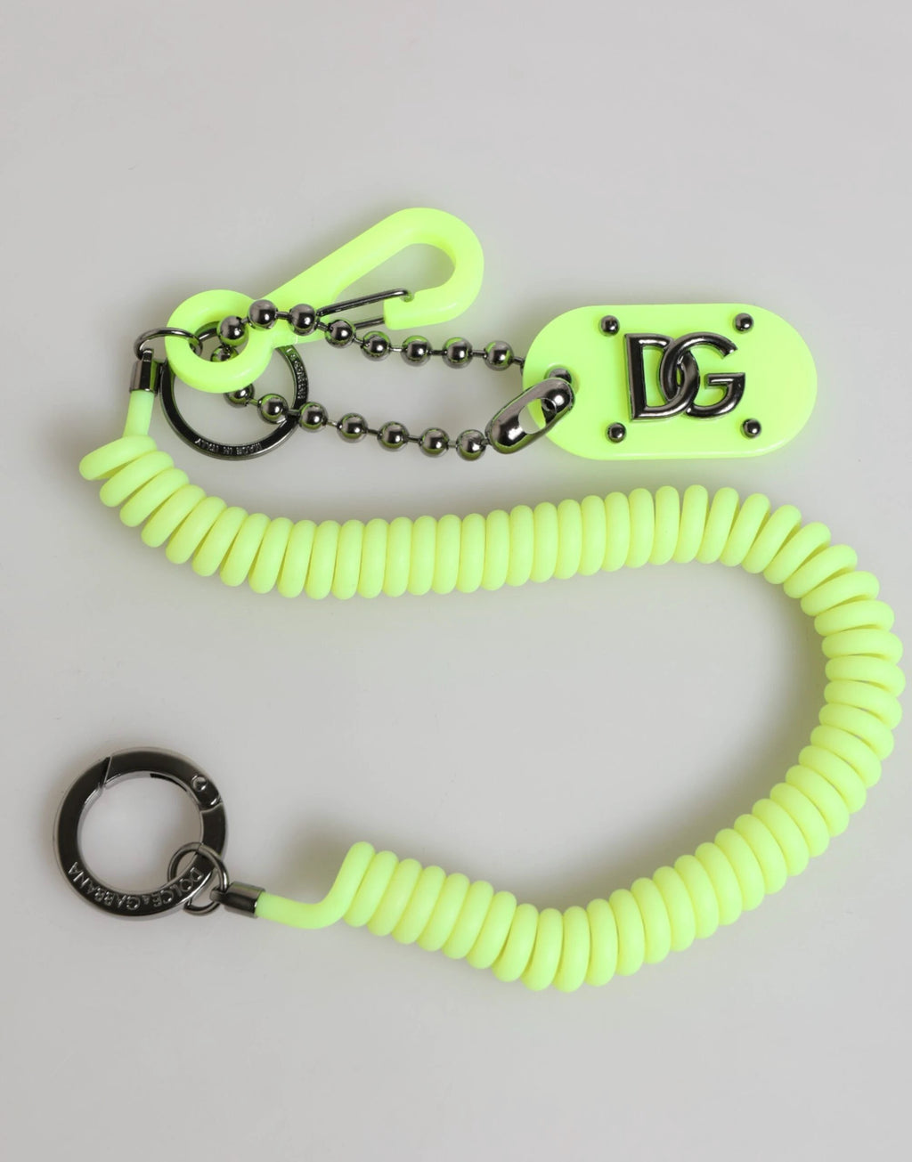 Dolce & Gabbana Green Springy Key Holder DG Logo Men's Keychain Keyring by Dolce & Gabbana