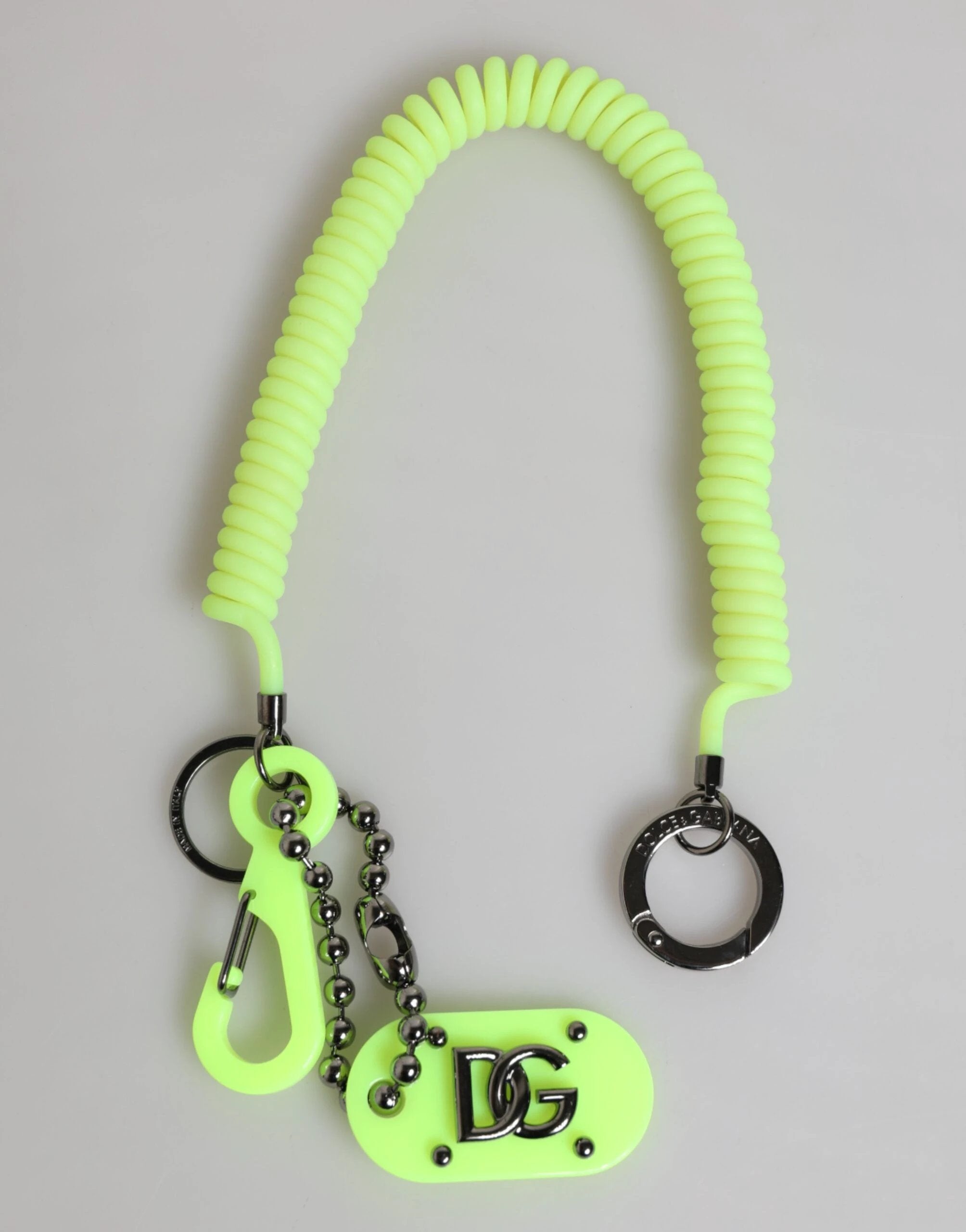 Dolce & Gabbana Green Springy Key Holder DG Logo Men's Keychain Keyring by Dolce & Gabbana