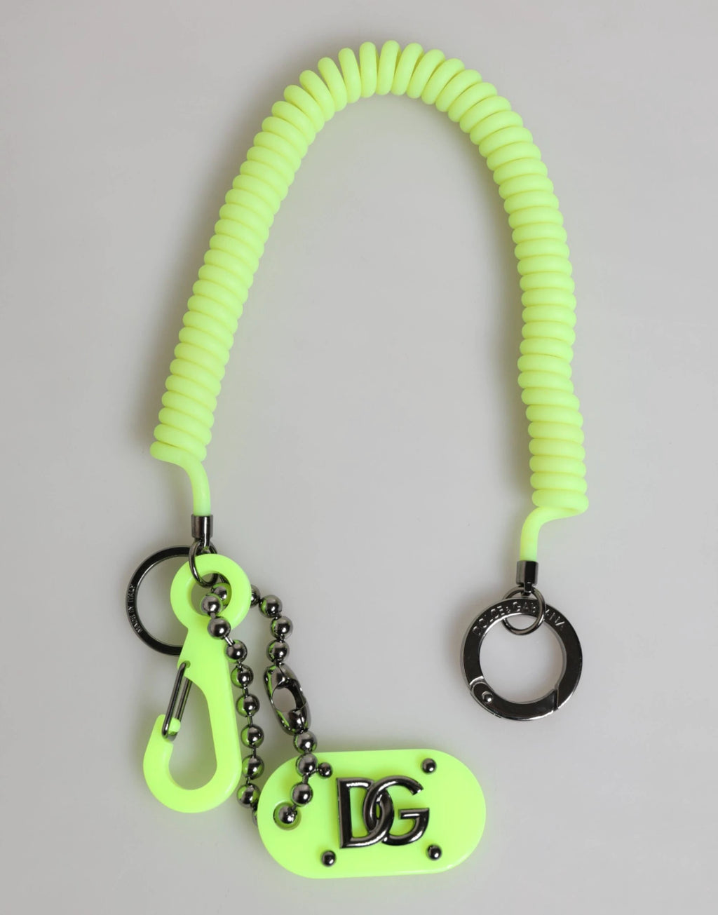 Dolce & Gabbana Green Springy Key Holder DG Logo Men's Keychain Keyring by Dolce & Gabbana