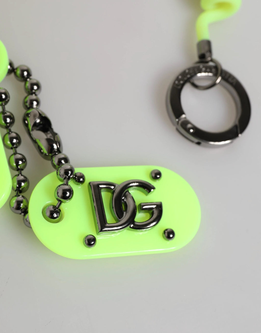 Dolce & Gabbana Green Springy Key Holder DG Logo Men's Keychain Keyring by Dolce & Gabbana