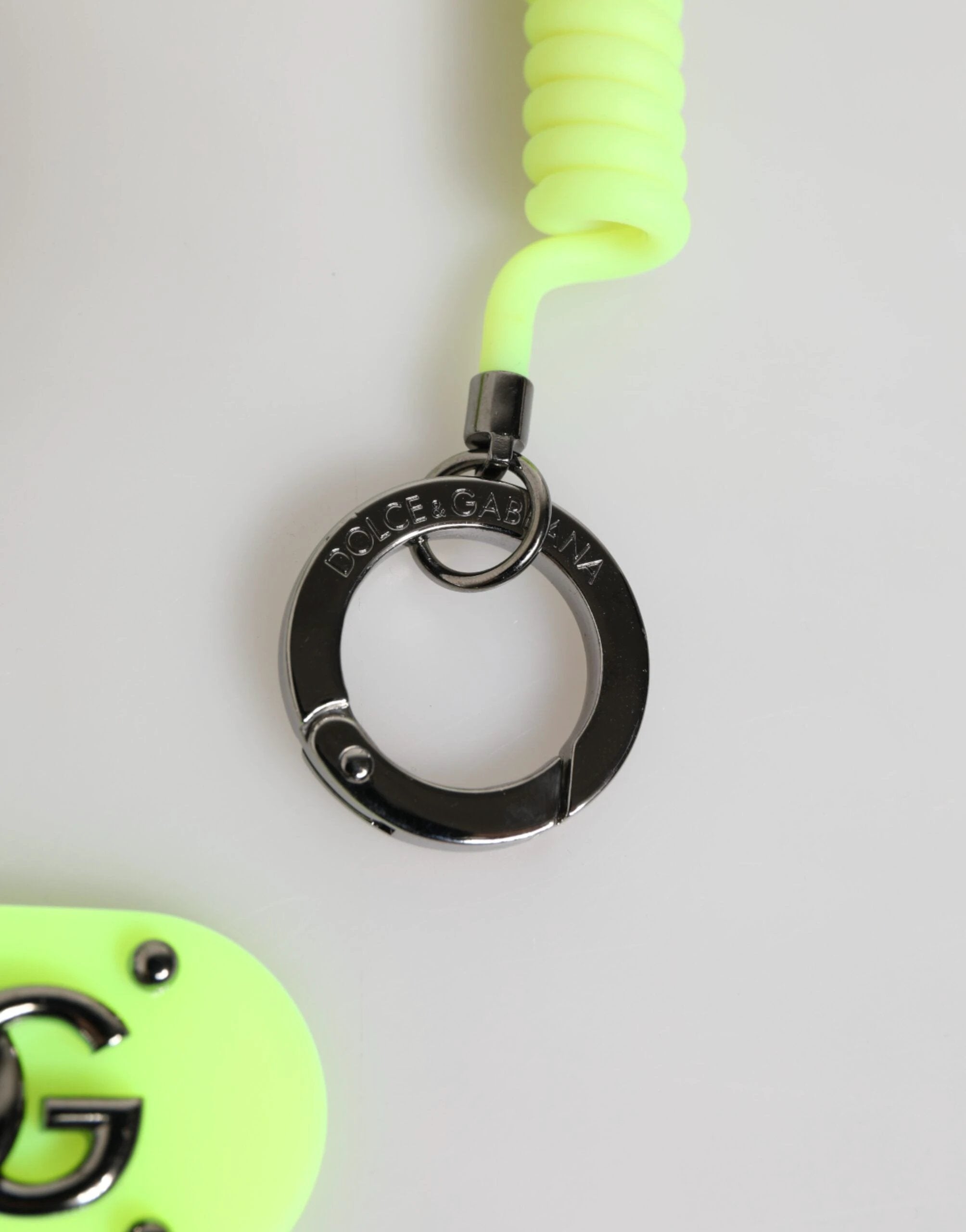 Dolce & Gabbana Green Springy Key Holder DG Logo Men's Keychain Keyring by Dolce & Gabbana