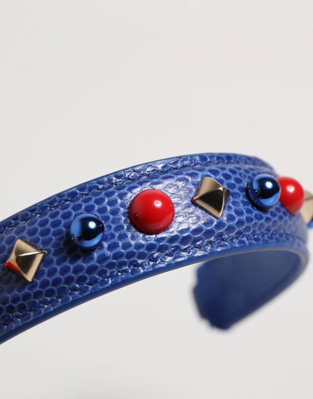 Dolce & Gabbana Blue Embellished Leather Bag Handle Women Shoulder Strap by Dolce & Gabbana