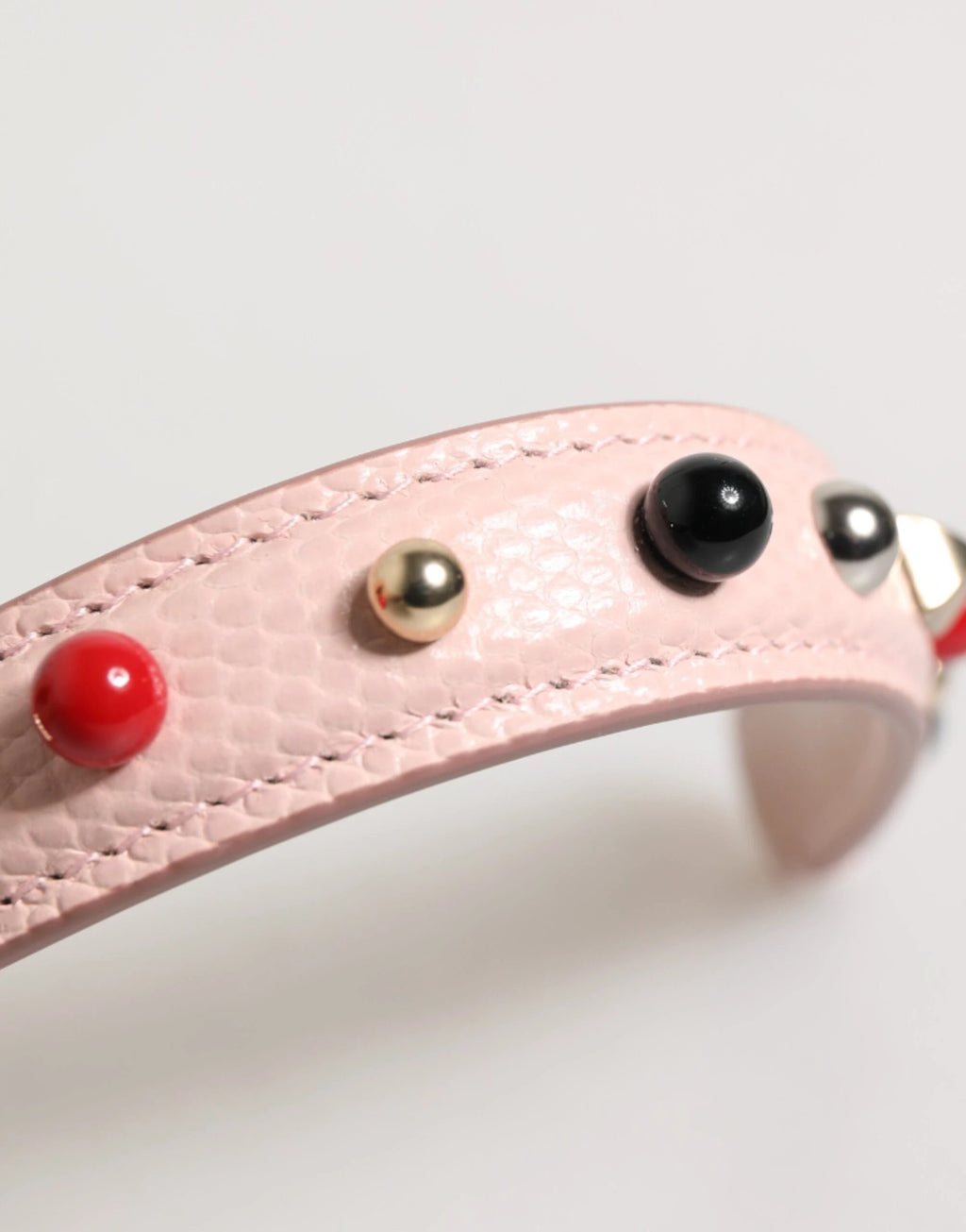 Dolce & Gabbana Light Pink Embellished Leather Bag Handle Shoulder Strap by Dolce & Gabbana