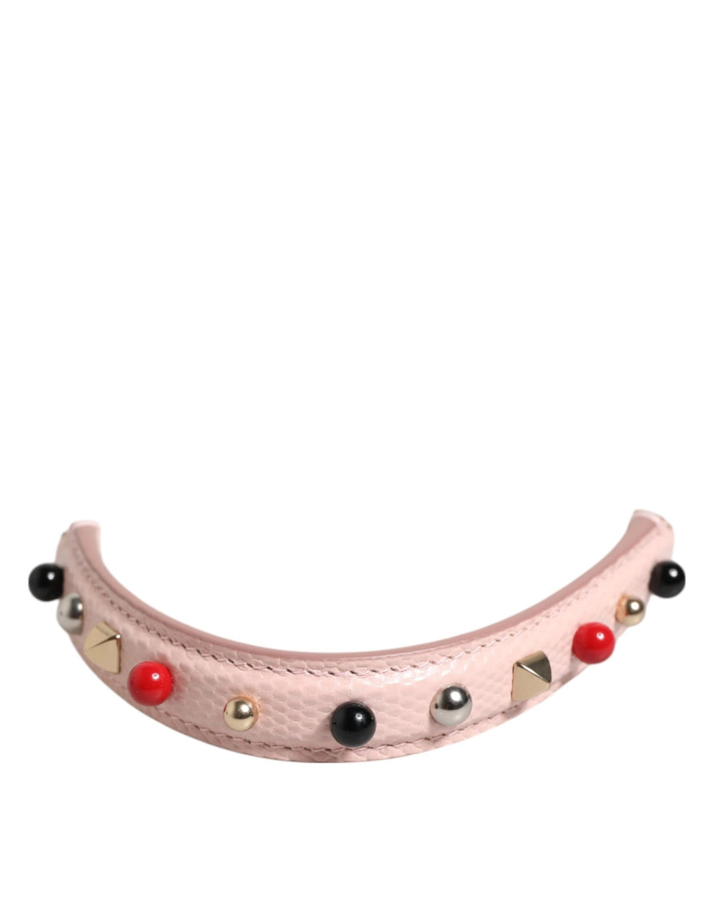 Dolce & Gabbana Light Pink Embellished Leather Bag Handle Shoulder Strap by Dolce & Gabbana