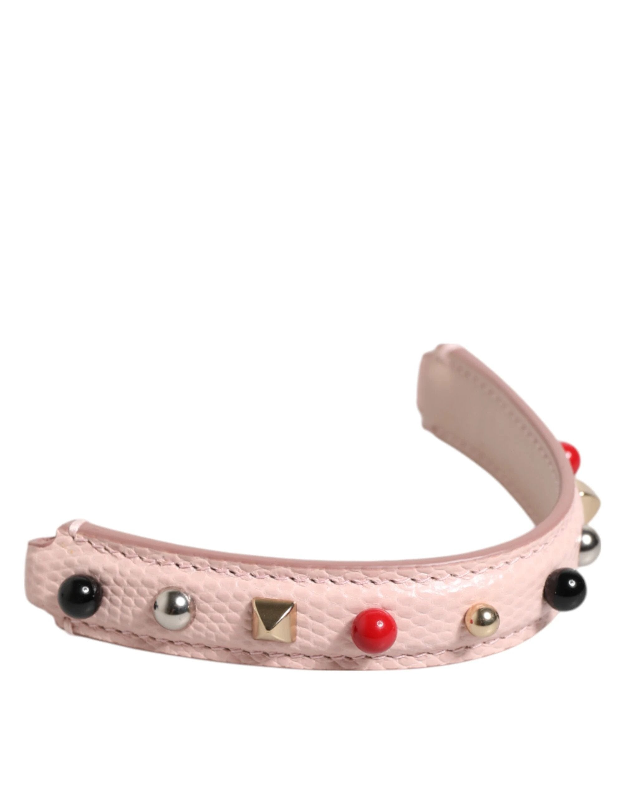 Dolce & Gabbana Light Pink Embellished Leather Bag Handle Shoulder Strap by Dolce & Gabbana