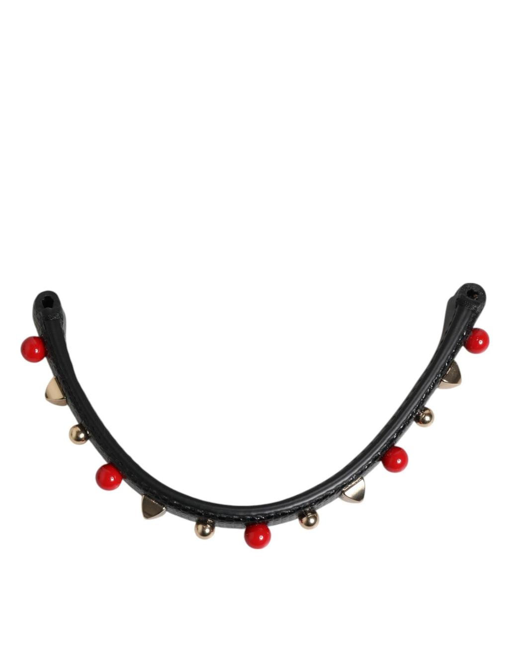 Dolce & Gabbana Black Embellished Leather Bag Handle Women Shoulder Strap by Dolce & Gabbana