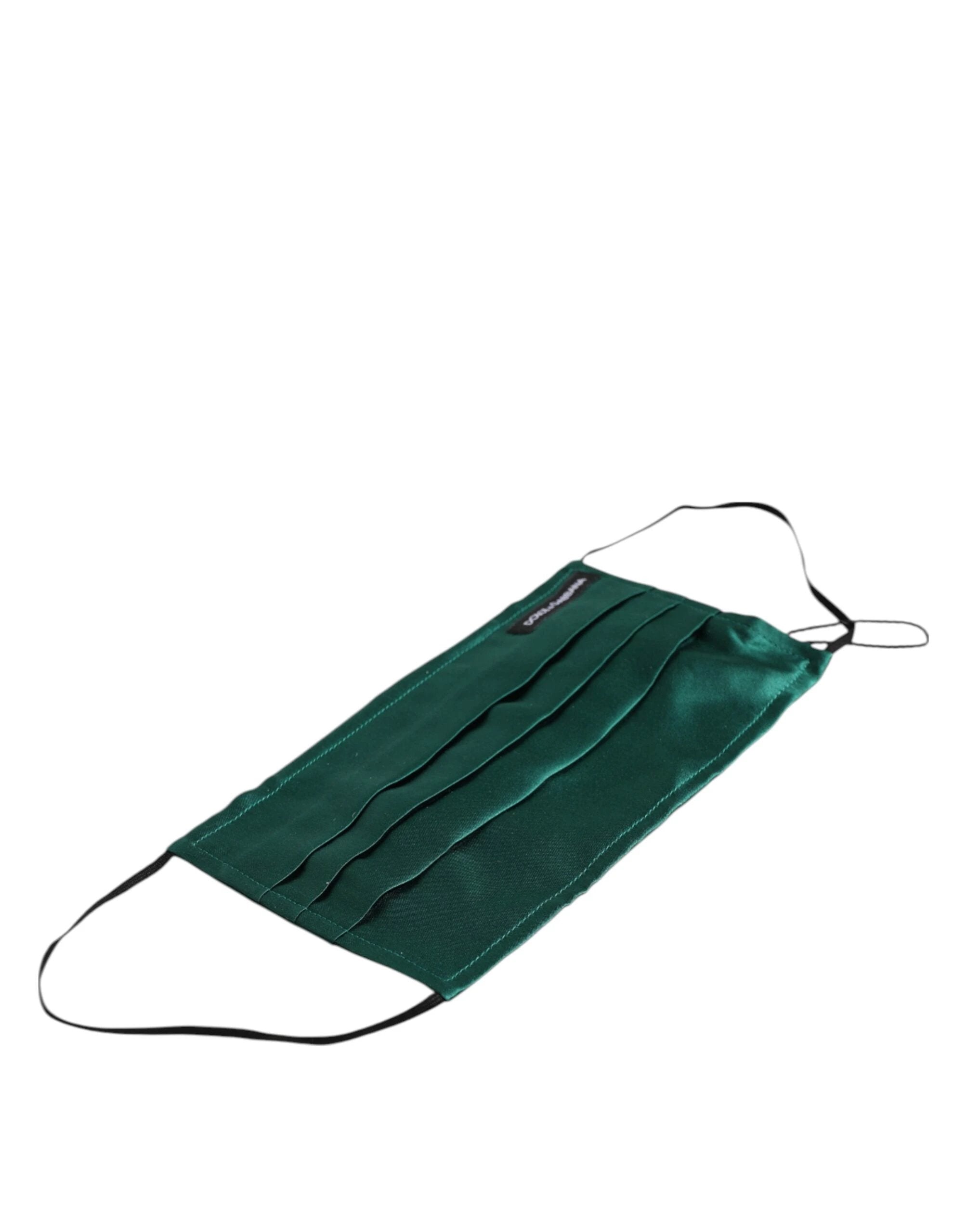 Dolce & Gabbana Green Silk Pleated Elastic Ear Strap Face Mask by Dolce & Gabbana